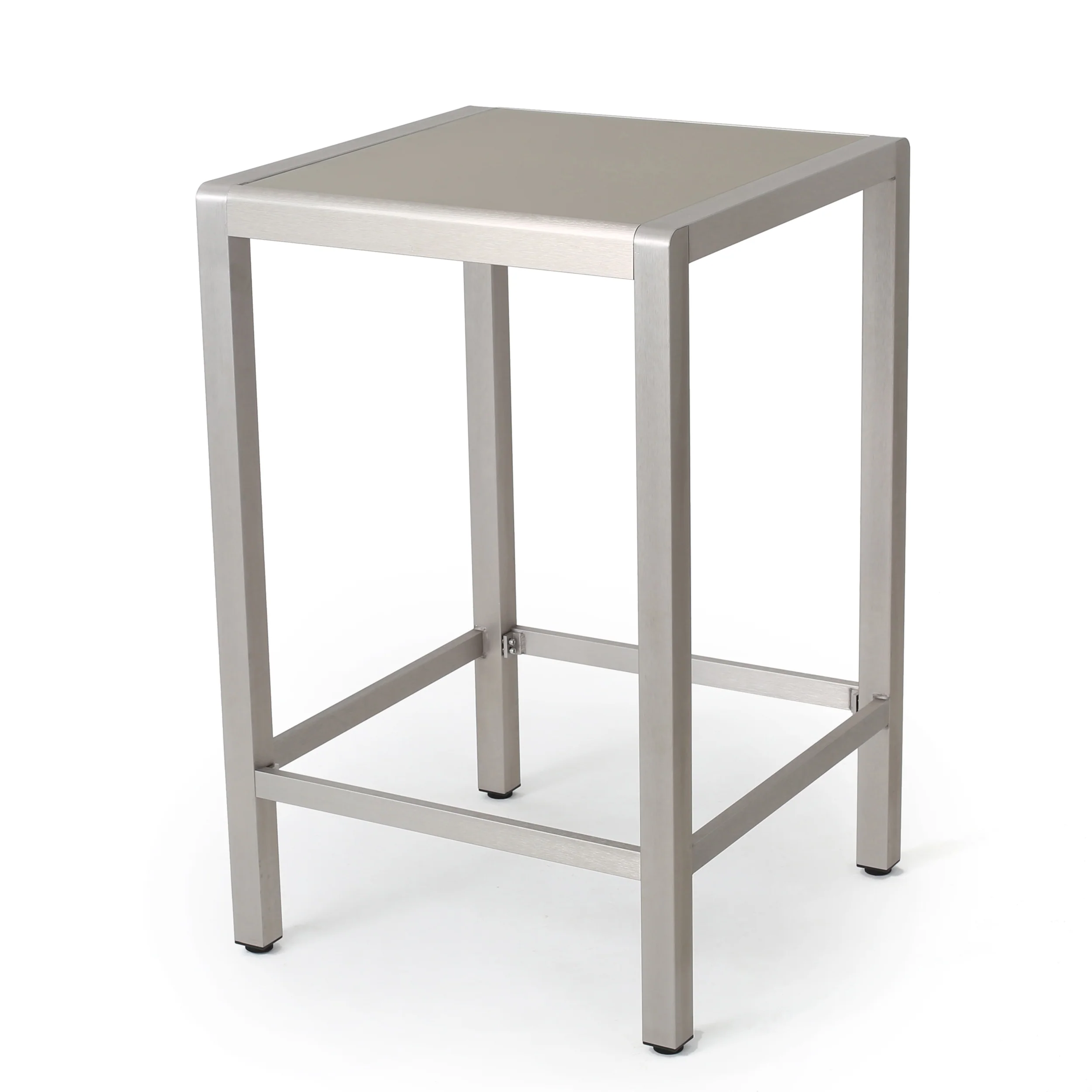 Capral Outdoor Grey Alumnimum Bar Table with Glass Top - furnishings