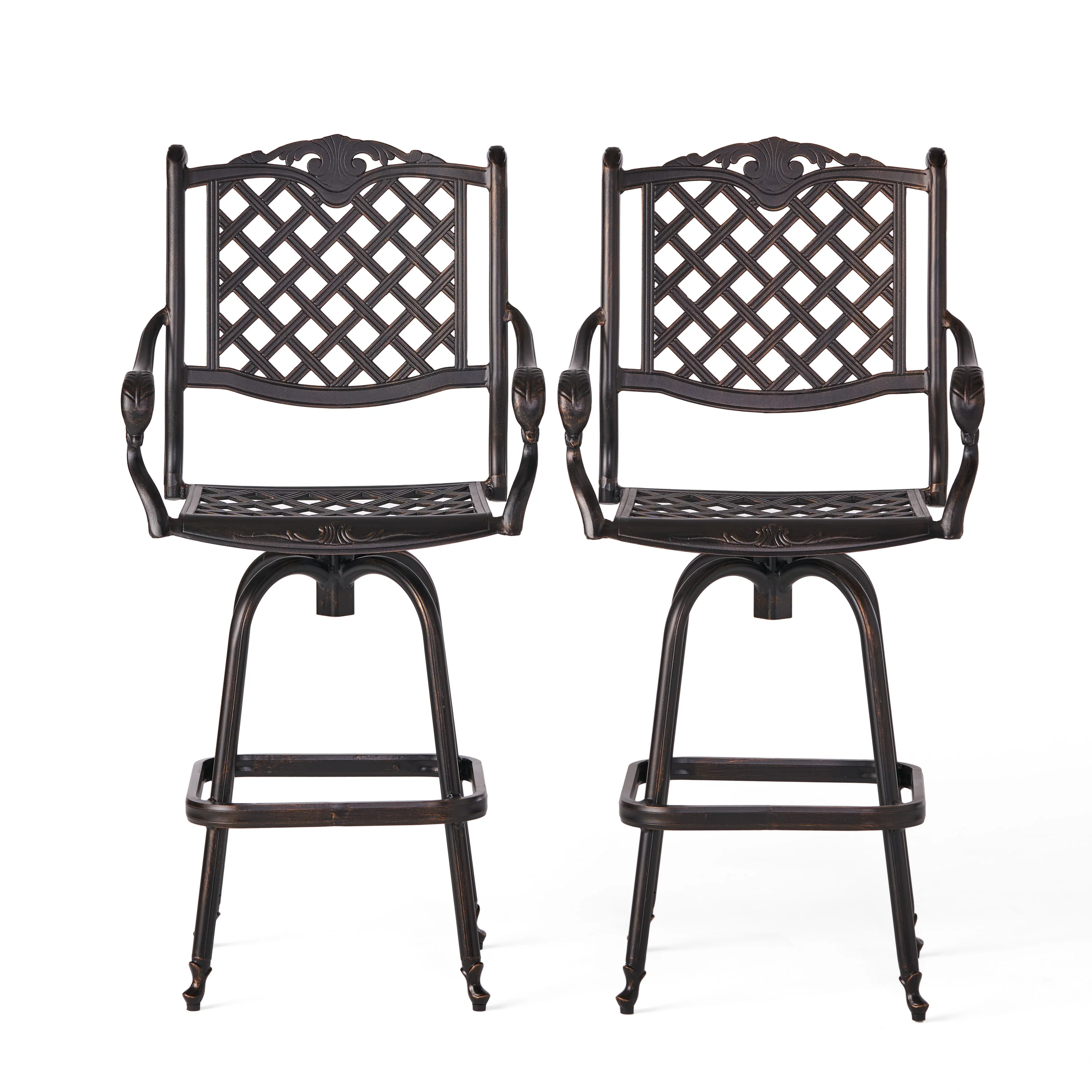 Pomelo 30-Inch Outdoor Cast Aluminum Bar Stools (Set of 2) - furnishings