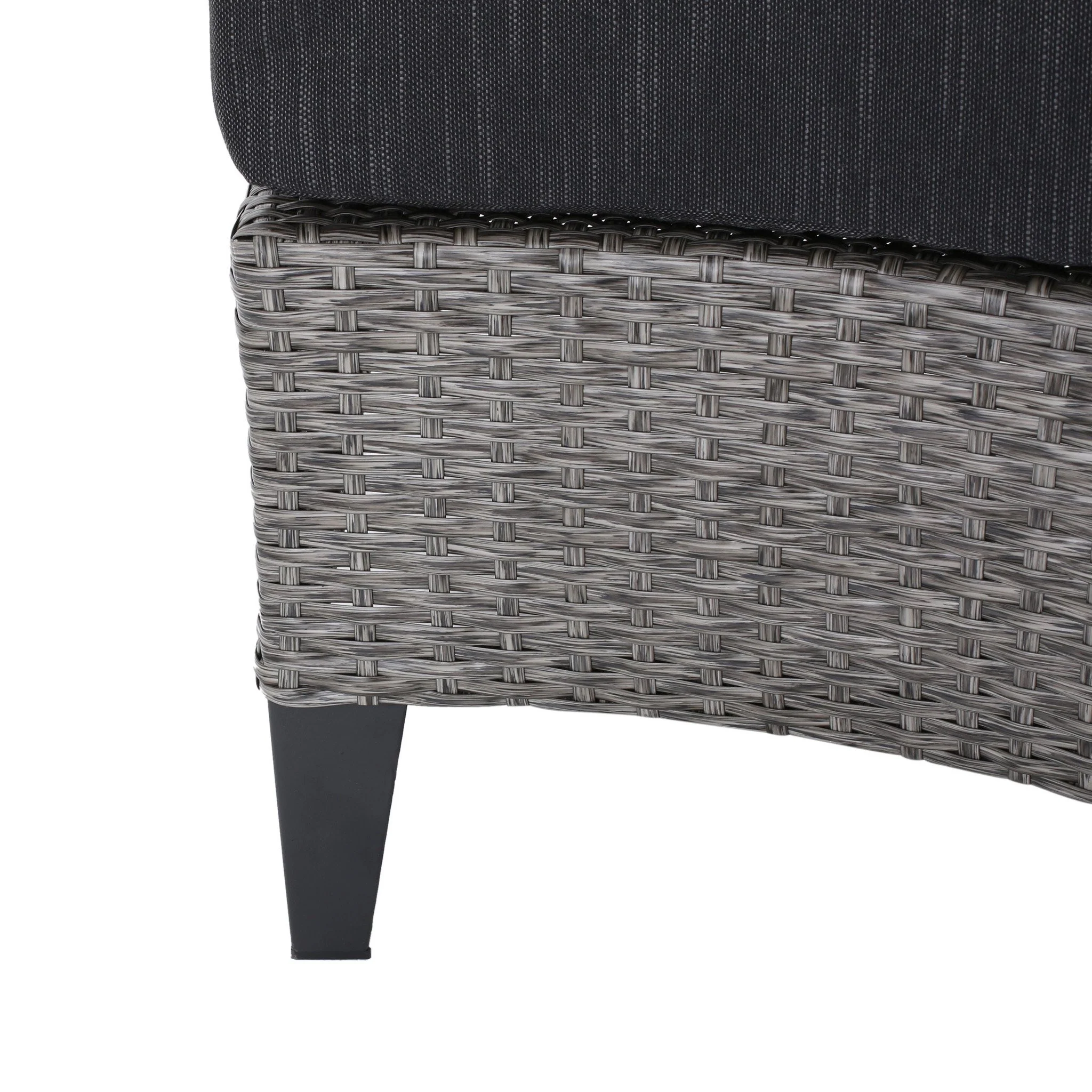 Currituck 5pc Outdoor Wicker Semi Circular Sectional - furnishings