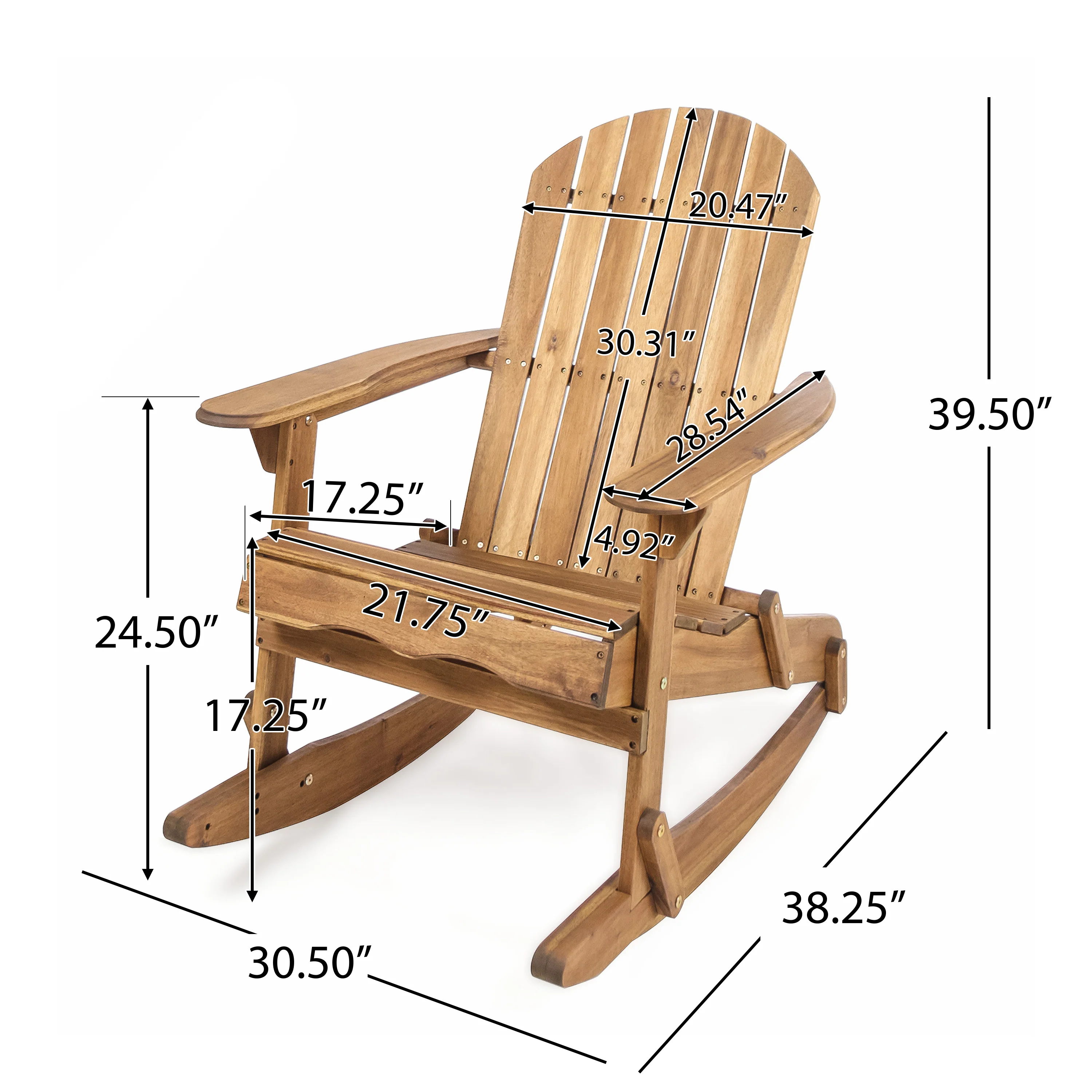 Benson Outdoor 5 Piece Acacia Wood/ Light Weight Concrete Adirondack Chair Set with Fire Pit - furnishings