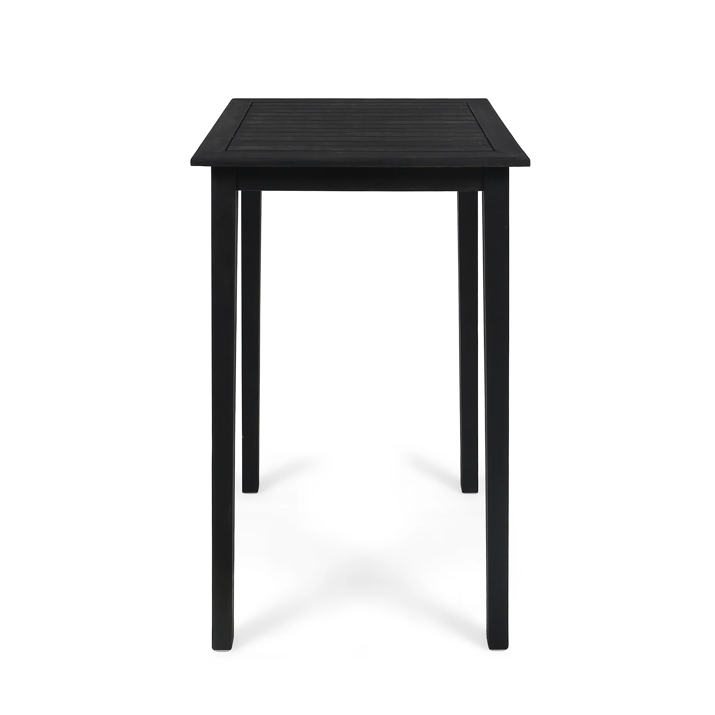 Teresa Outdoor Minimalist Acacia Wood Square Bar Table - furnishings
