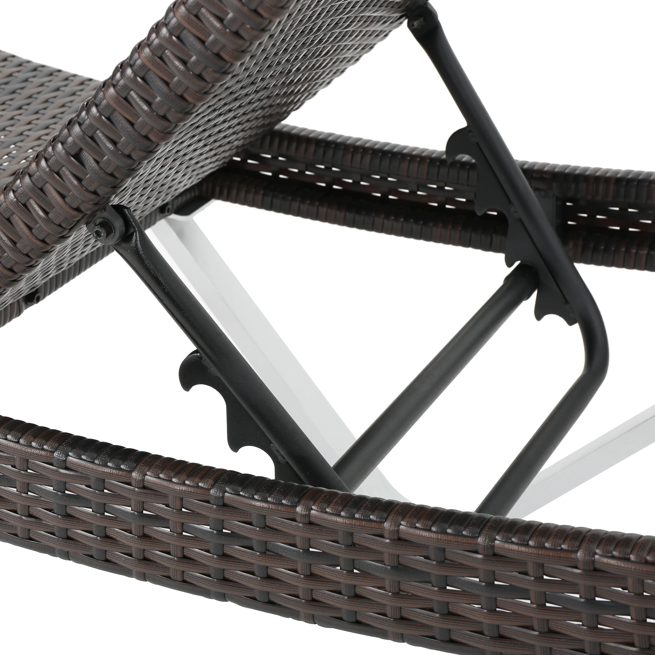 Manuela Outdoor Multi Brown Wicker Chaise Lounge with Table - furnishings