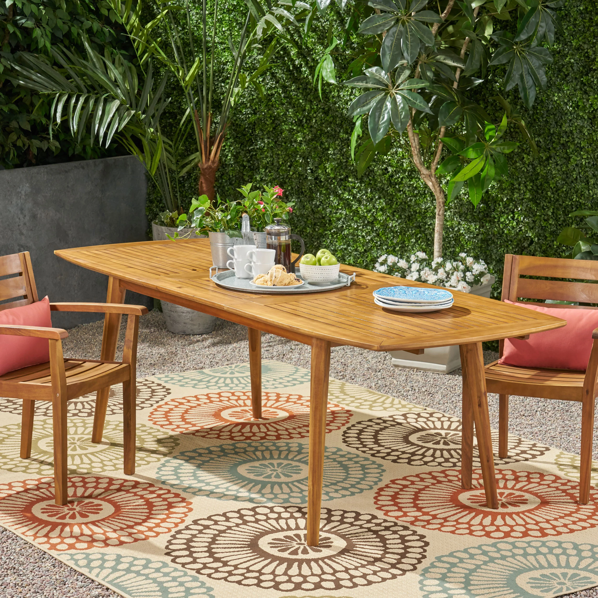 Stanford Outdoor Acacia Wood Expandable Dining Table - furnishings