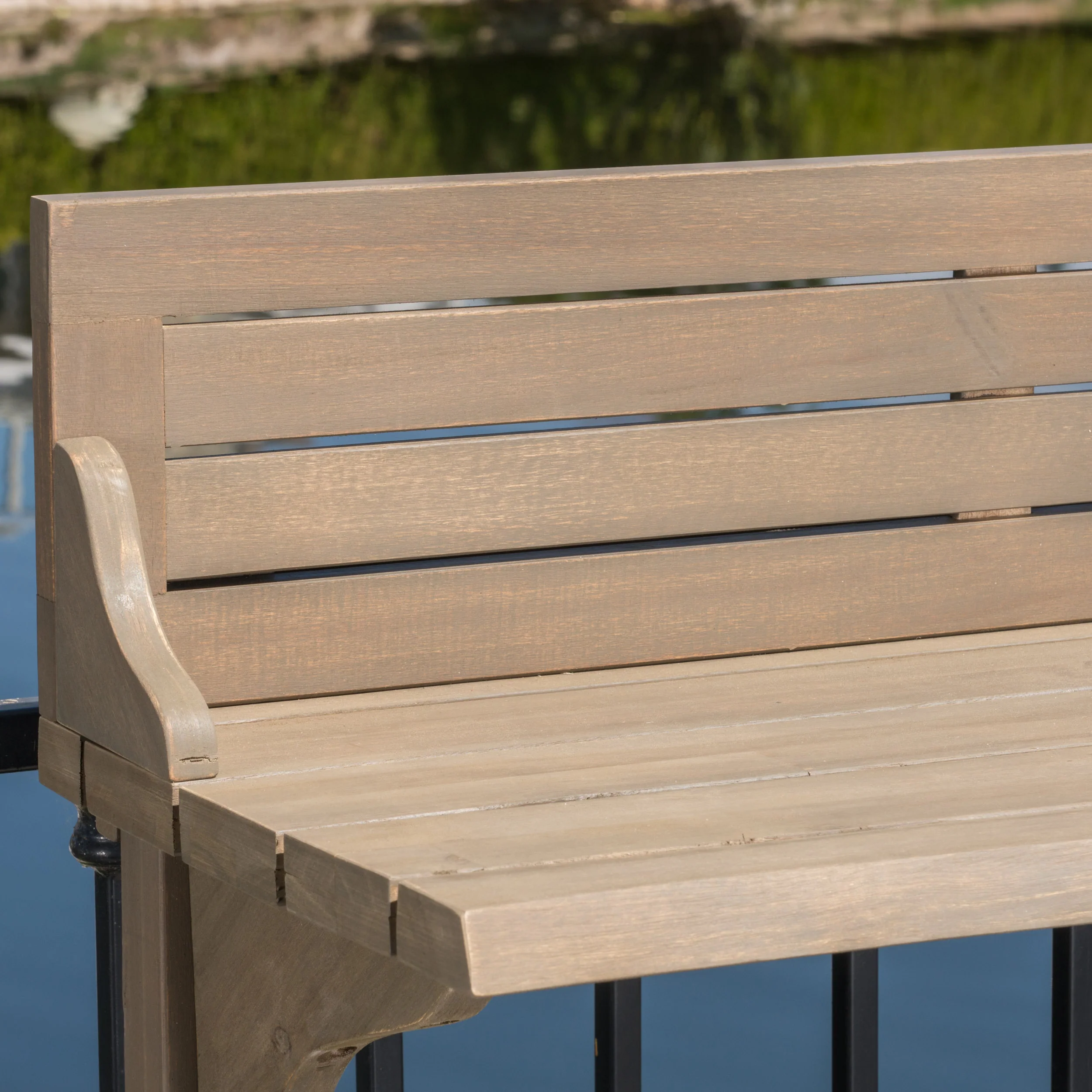 Pensacola Outdoor Acacia Wood Balcony Bar Table - furnishings
