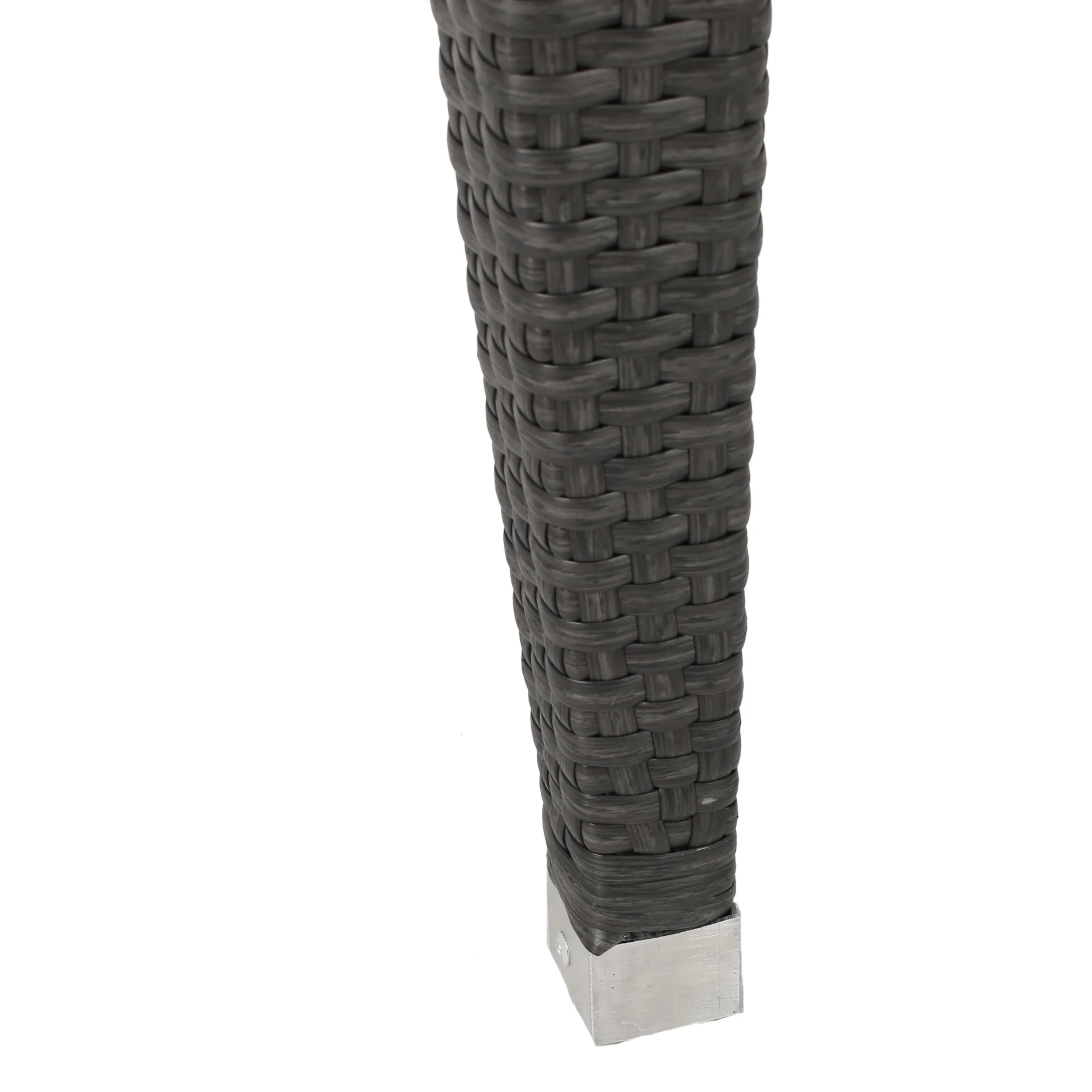Alrol Contemporary Outdoor Patio Grey Polyethylene Square Table - furnishings