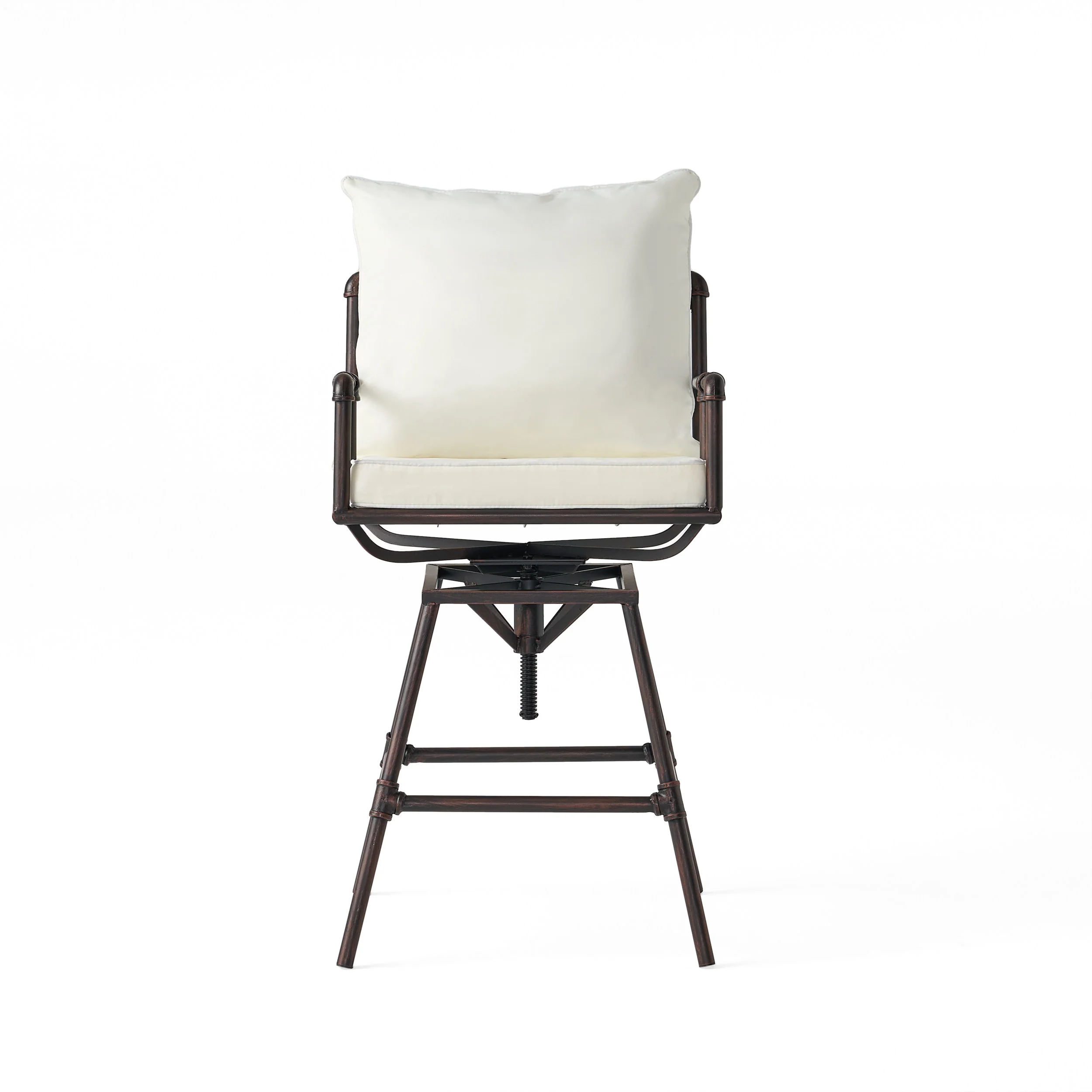 Varick Outdoor Adjustable Pipe Barstool with Cushions - furnishings