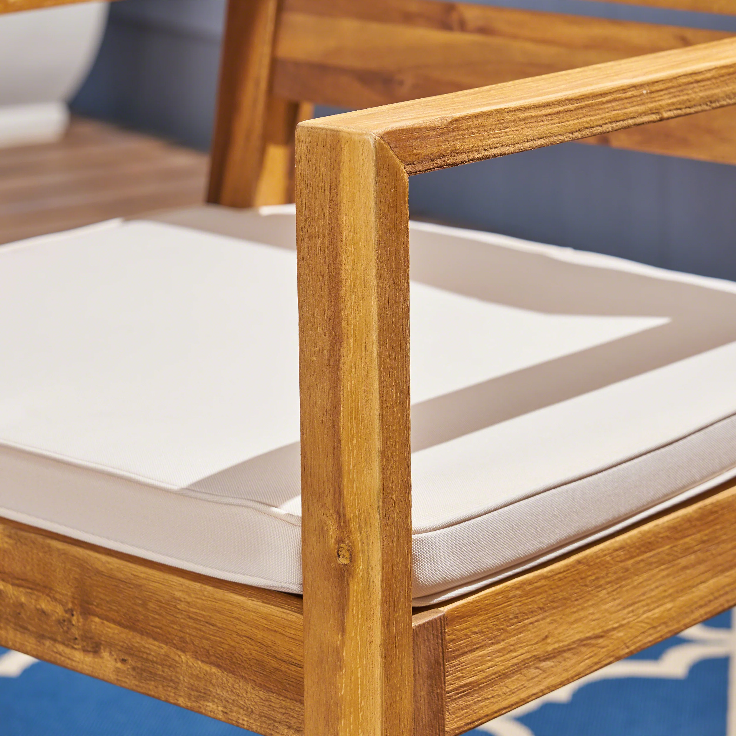 Eric Outdoor Acacia Wood Dining Chairs - furnishings