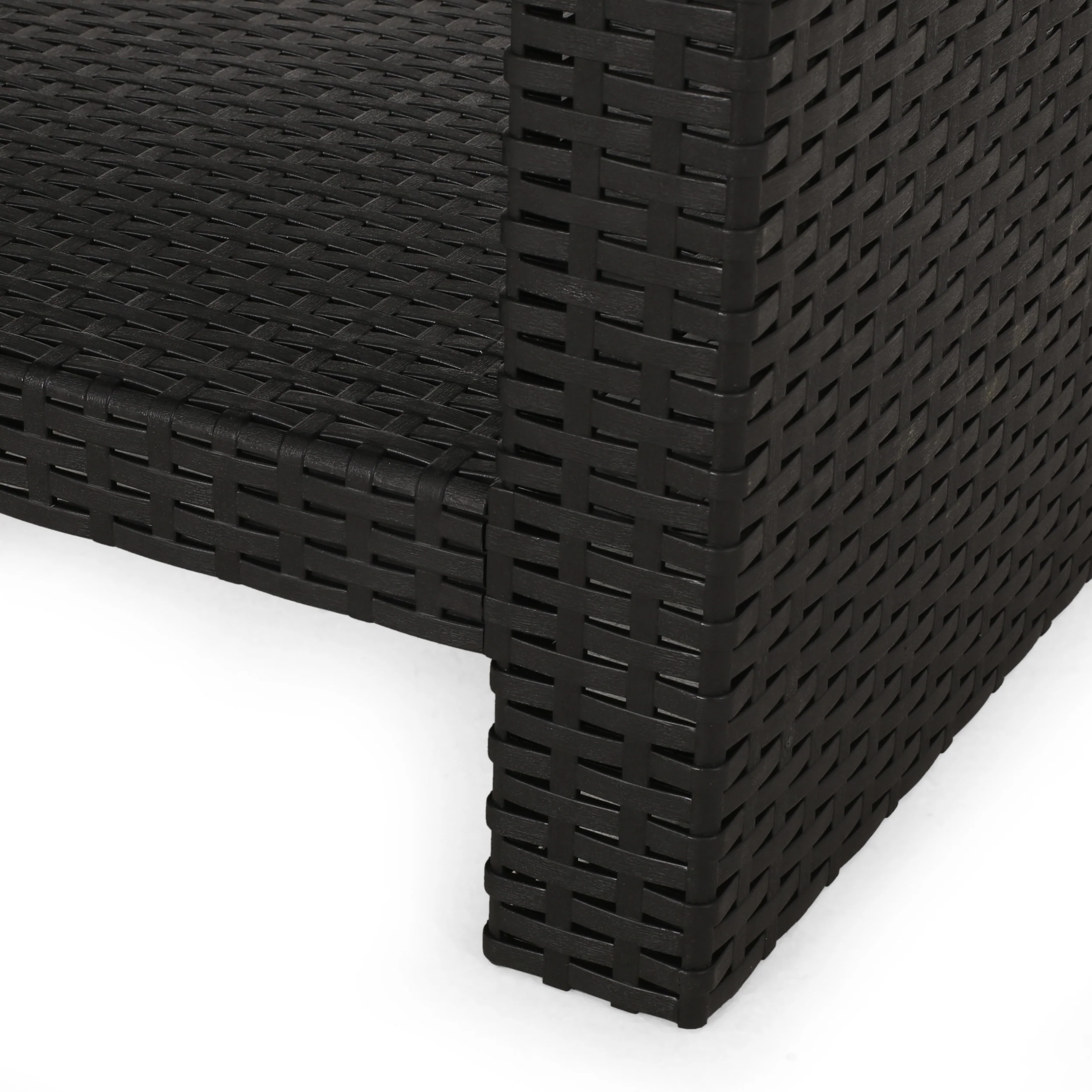 Kyara Outdoor Wicker Coffee Table, Black - furnishings