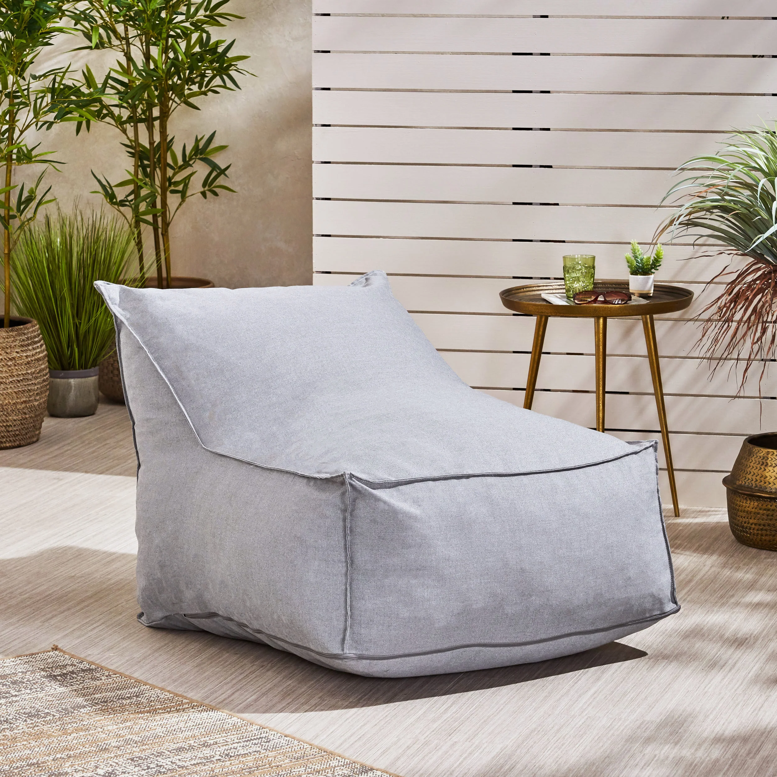 Tulum Outdoor Water Resistant Fabric Bean Bag Lounger - furnishings