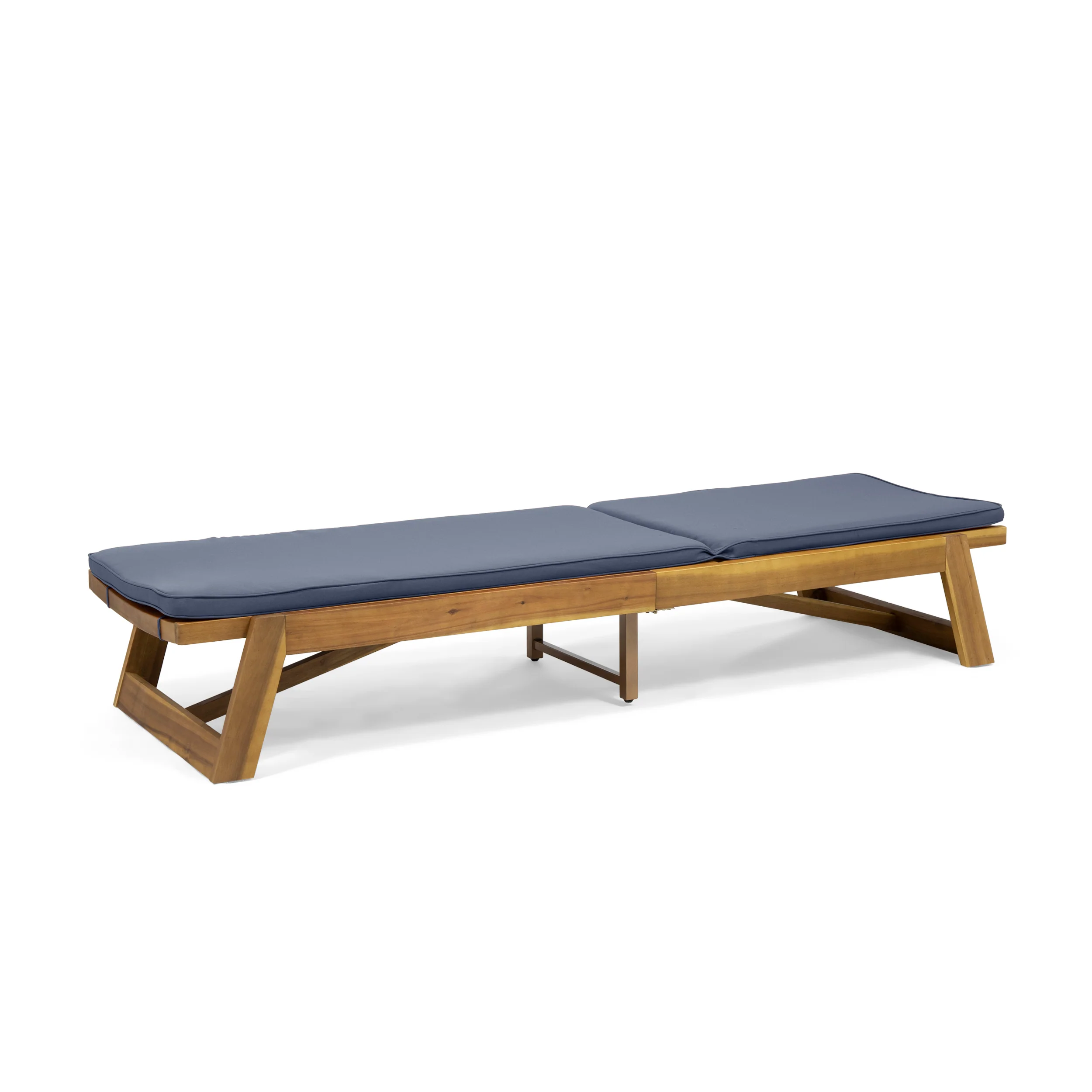 Karyme Outdoor Acacia Wood 3 Piece Chaise Lounge Set with Water-Resistant Cushions - furnishings