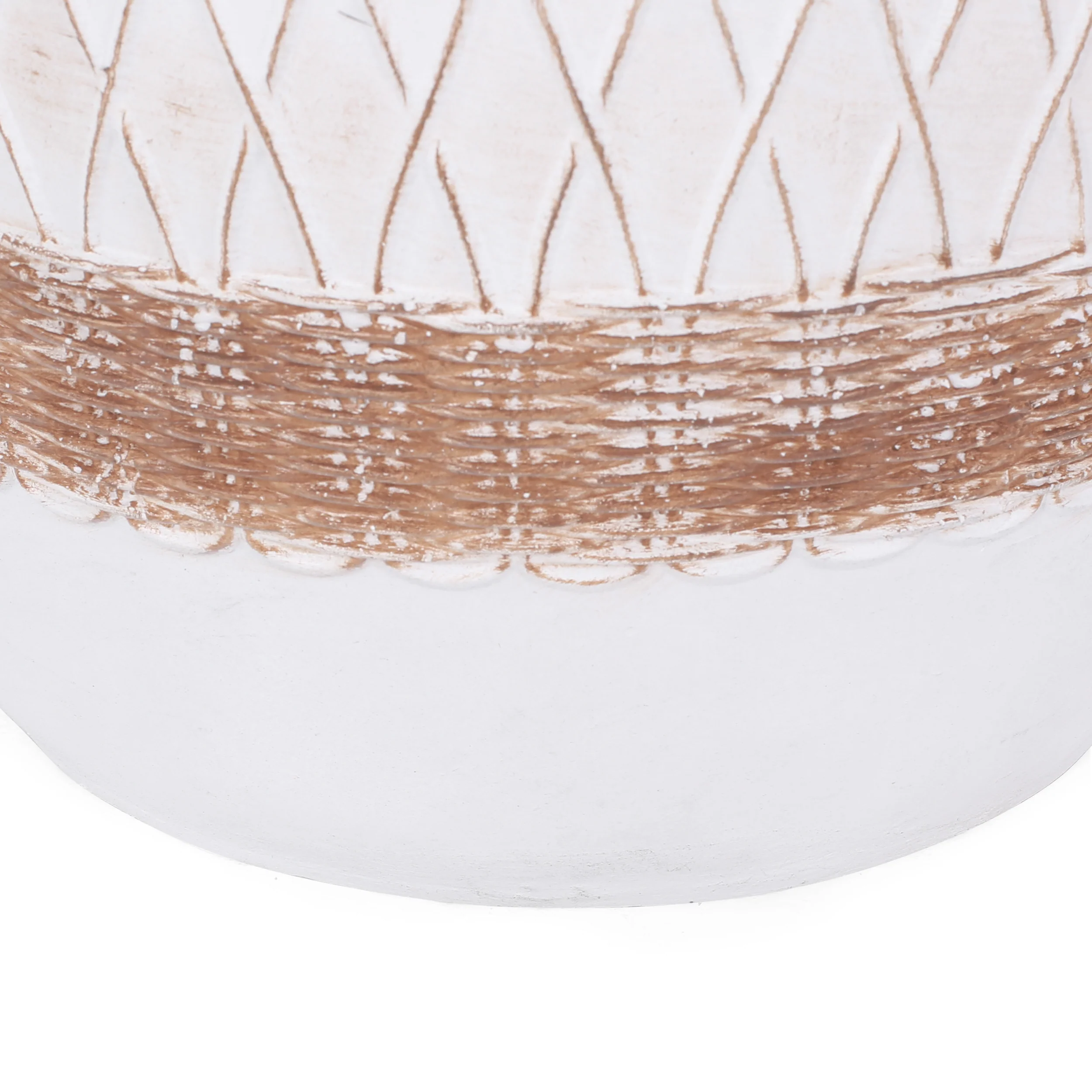 Anvil Outdoor Lightweight Concrete Side Table, White and Brown - furnishings