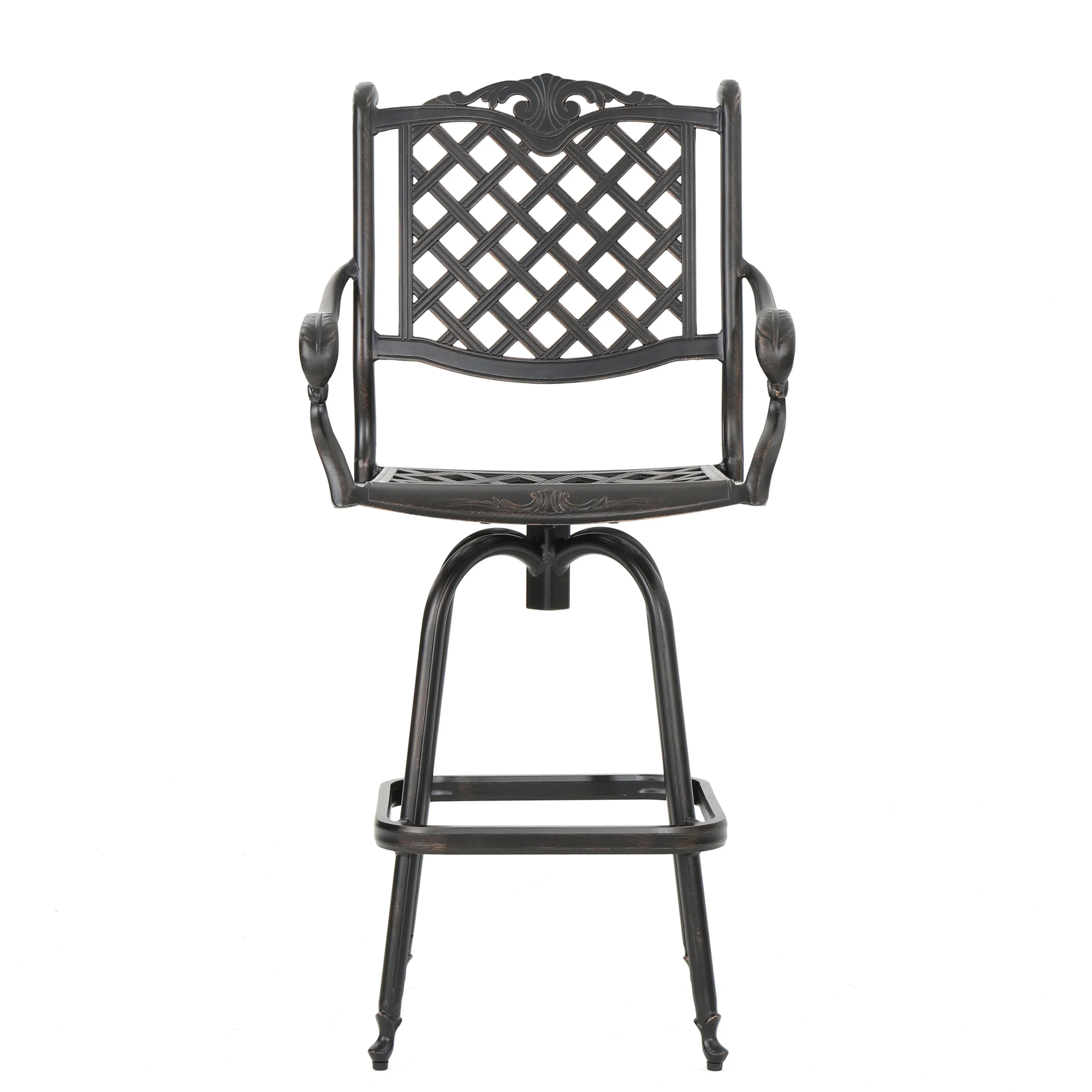 Arianna Outdoor Aluminum Bar Set with Patina Copper Finish - furnishings