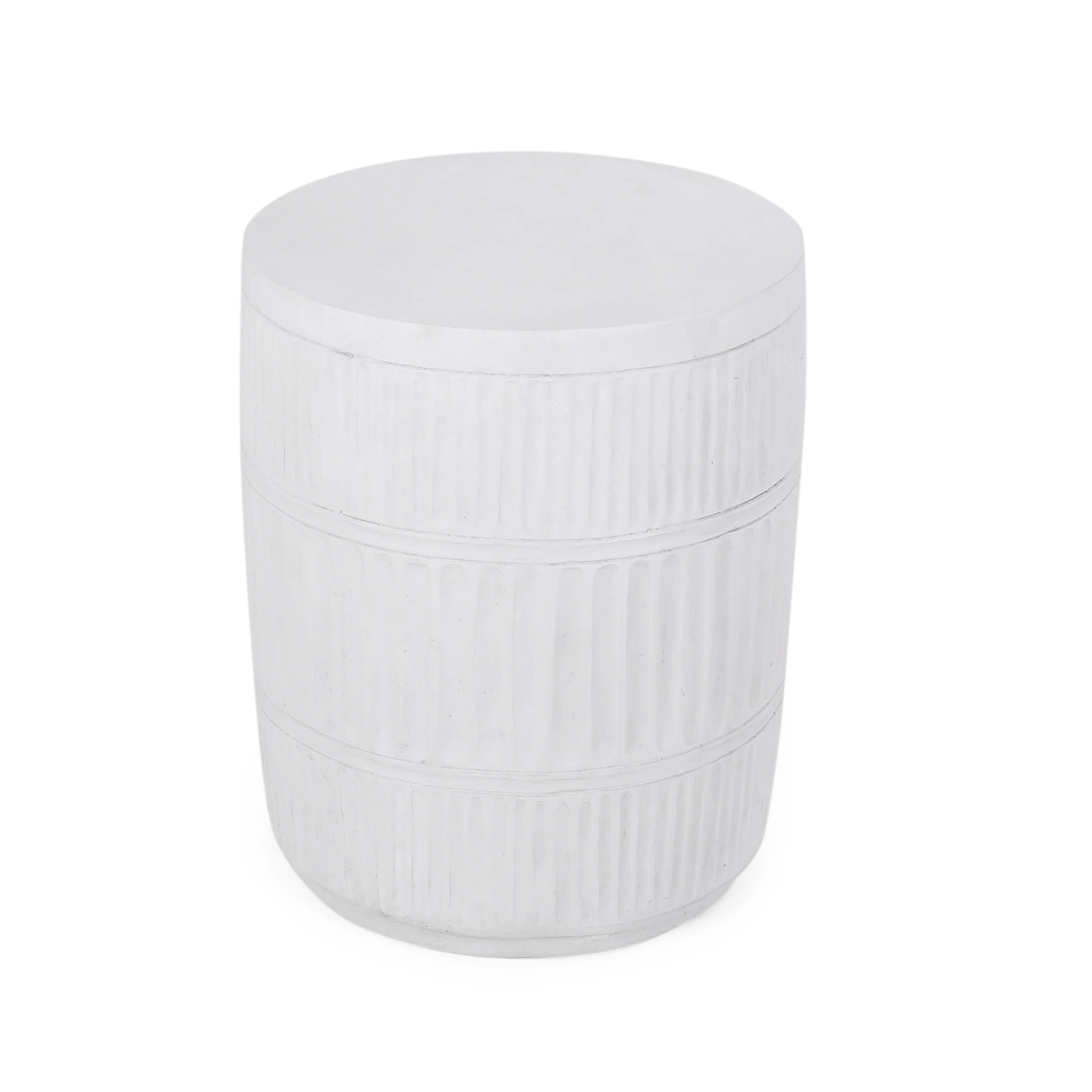 Drouin Outdoor Lightweight Concrete Side Table, Antique White - furnishings
