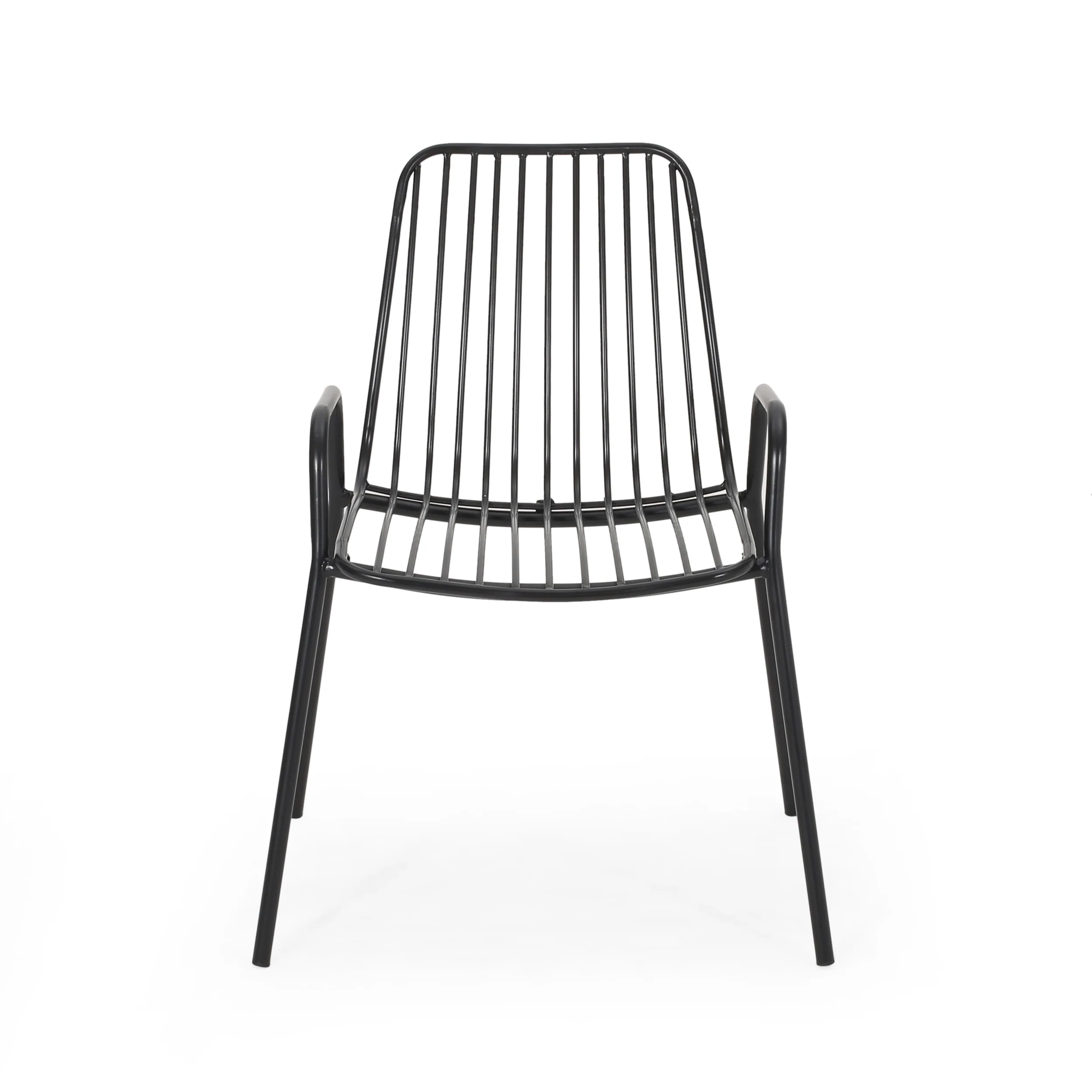 Ashwood Outdoor Modern Iron Club Chair (Set of 2) - furnishings