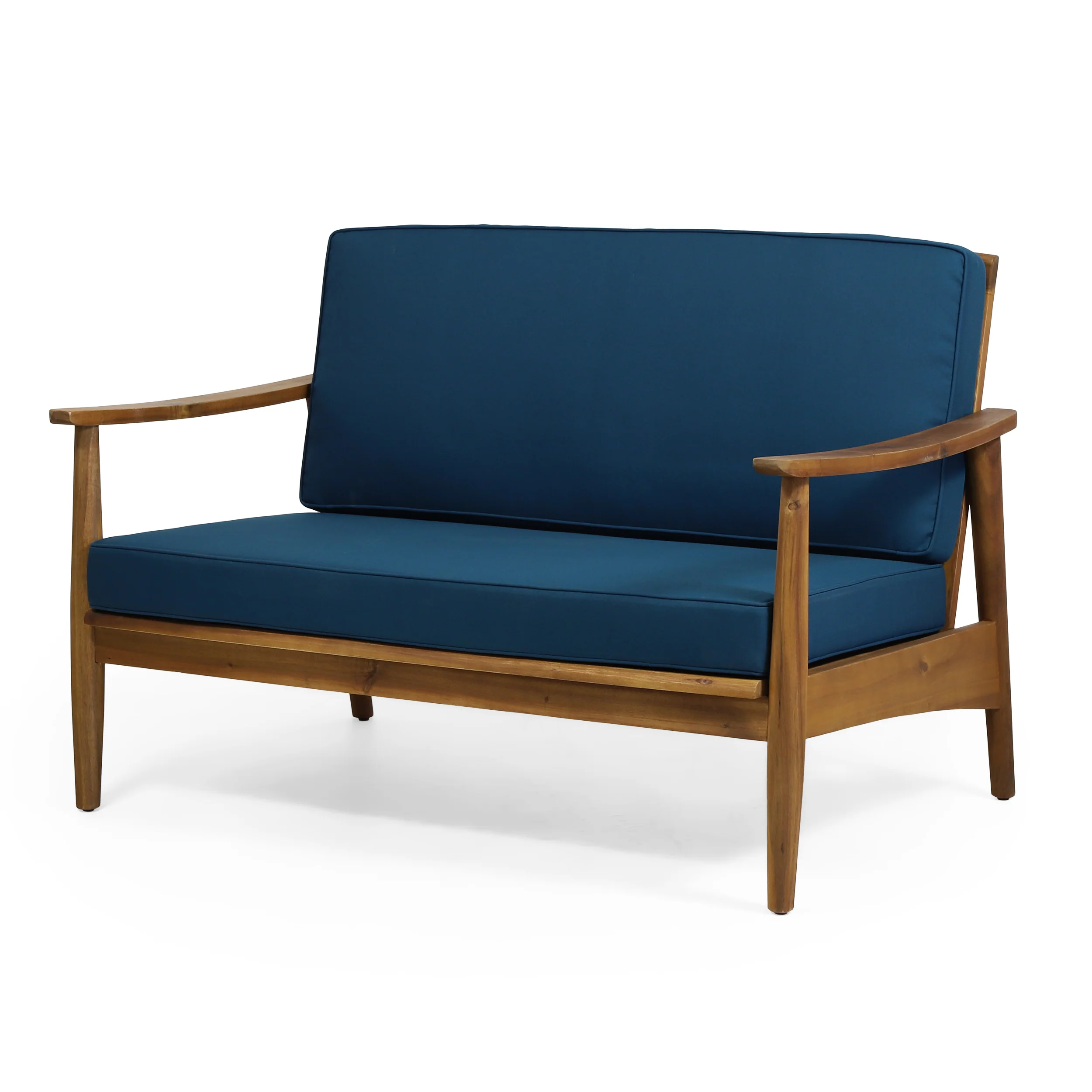 Emmry Outdoor Acacia Wood 4 Seater Chat Set with Coffee Table - furnishings
