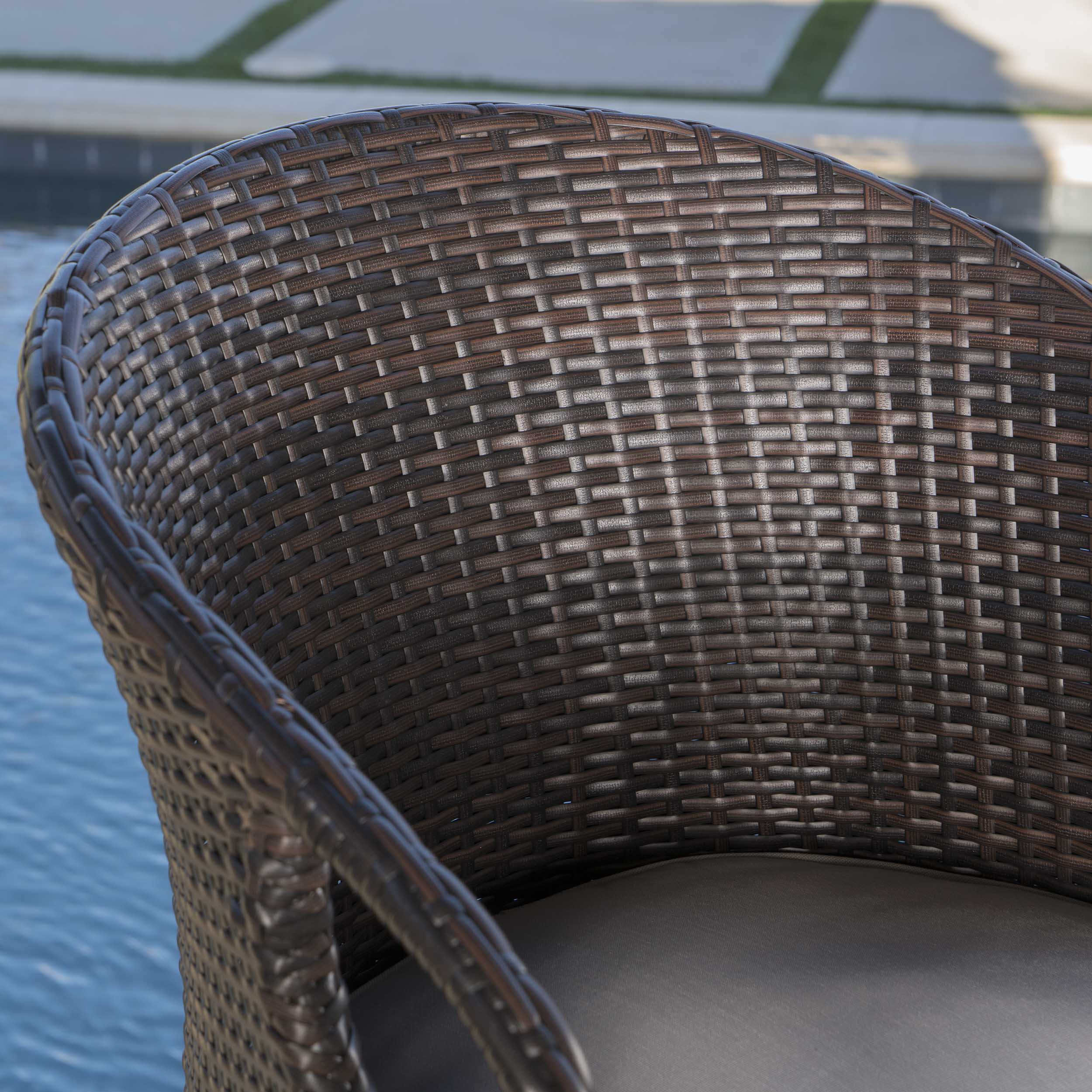 Domina Outdoor 5 Piece 41 Inch Multi-brown Wicker Square Bar Set - furnishings