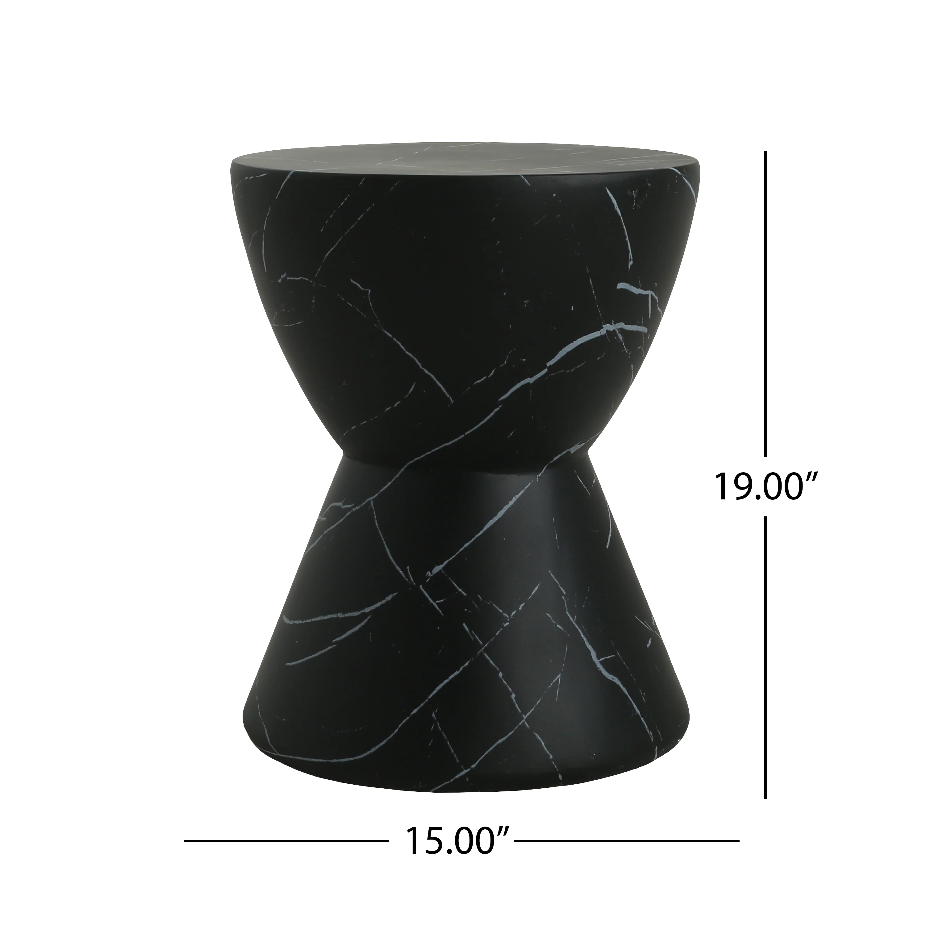 Seren Patio Round Hourglass Accent Table, Concrete - furnishings