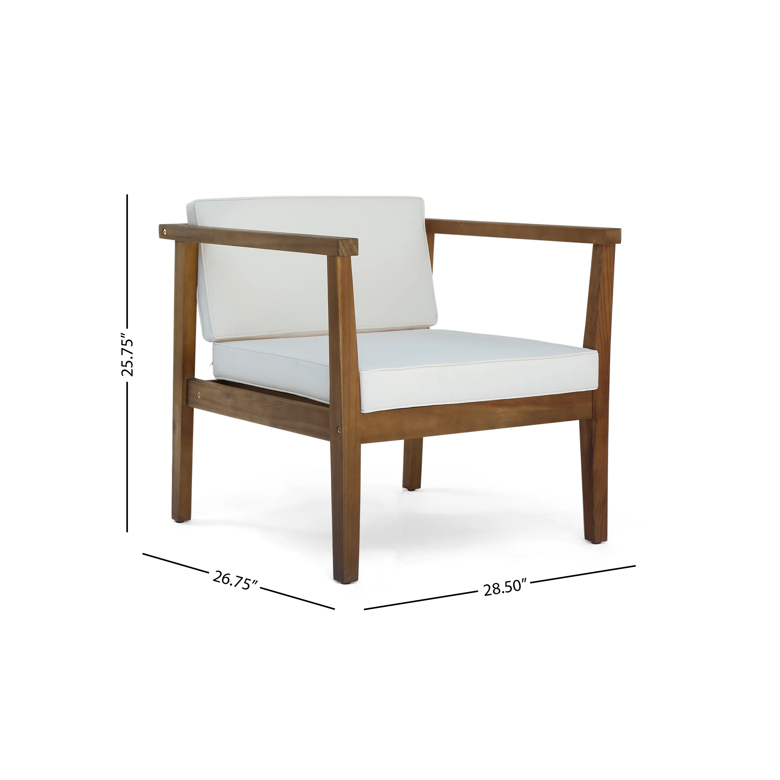 Thomson Outdoor Acacia Wood Club Chairs with Water-Resistant Cushions (Set of 4) - furnishings