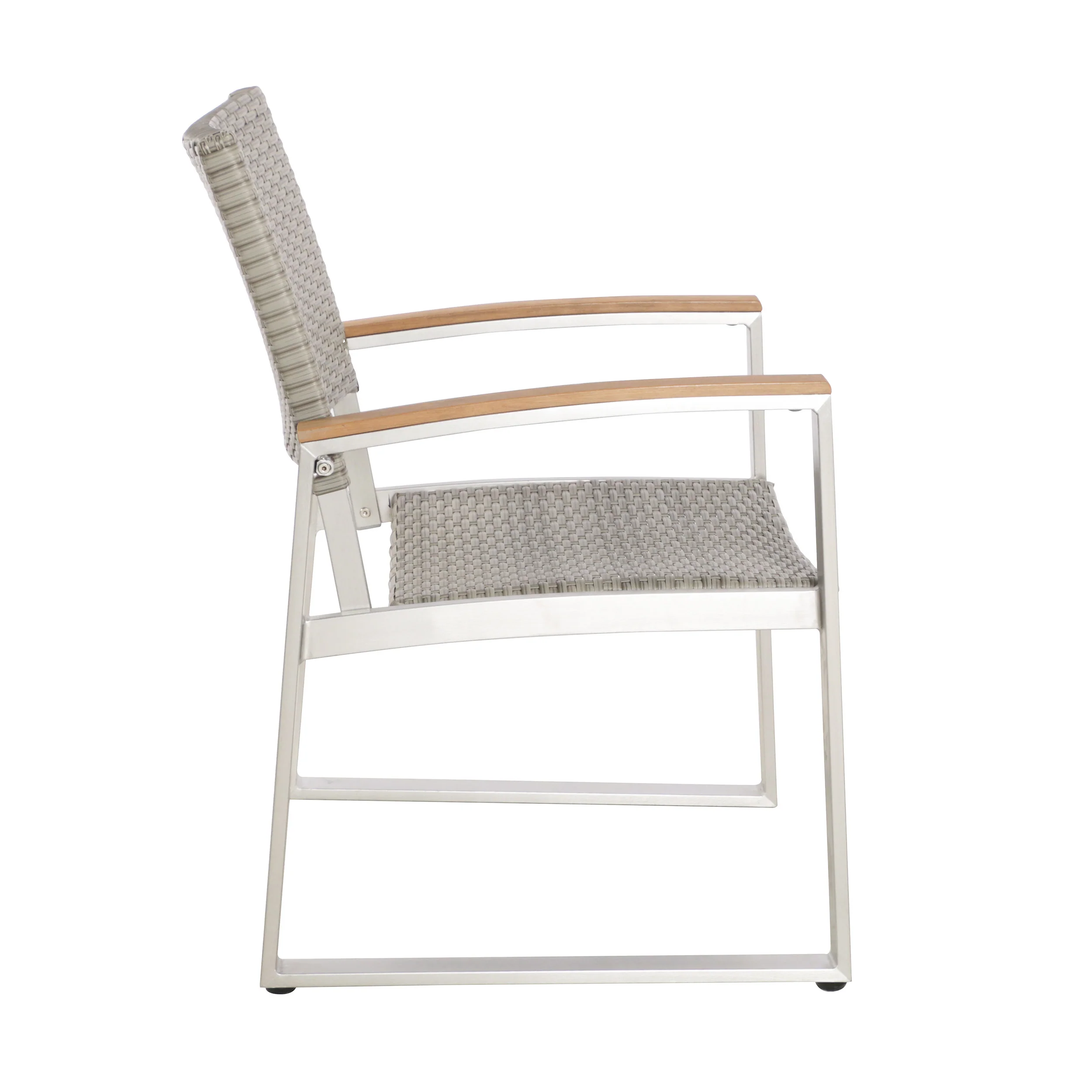 Augusta Outdoor Aluminum Dining Chairs with Faux Wood Accents - furnishings