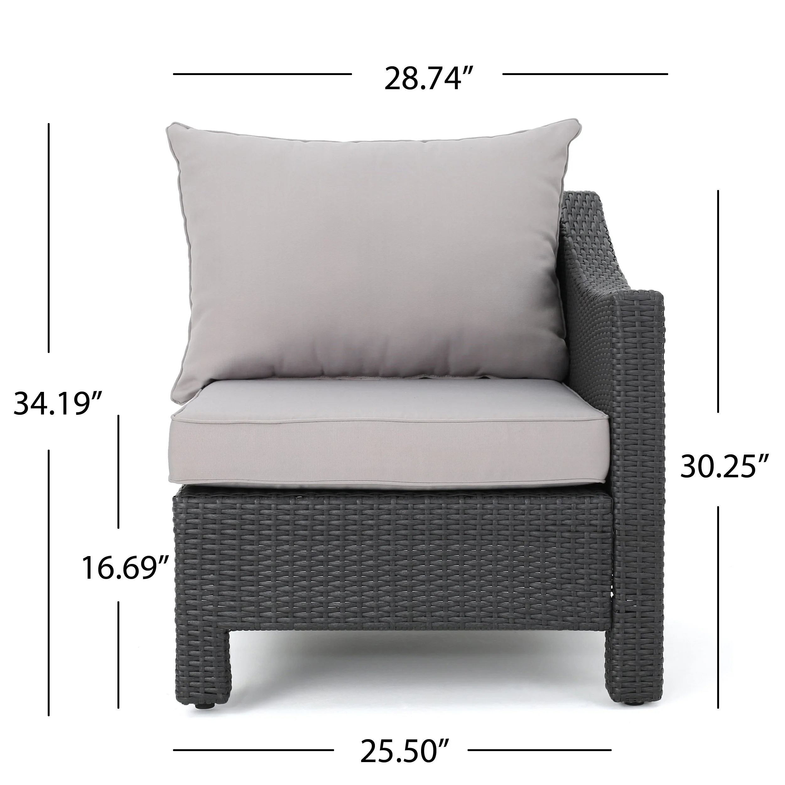Caspian 6pc Outdoor Wicker V-shaped Sectional Sofa Set w/ Cushions - furnishings
