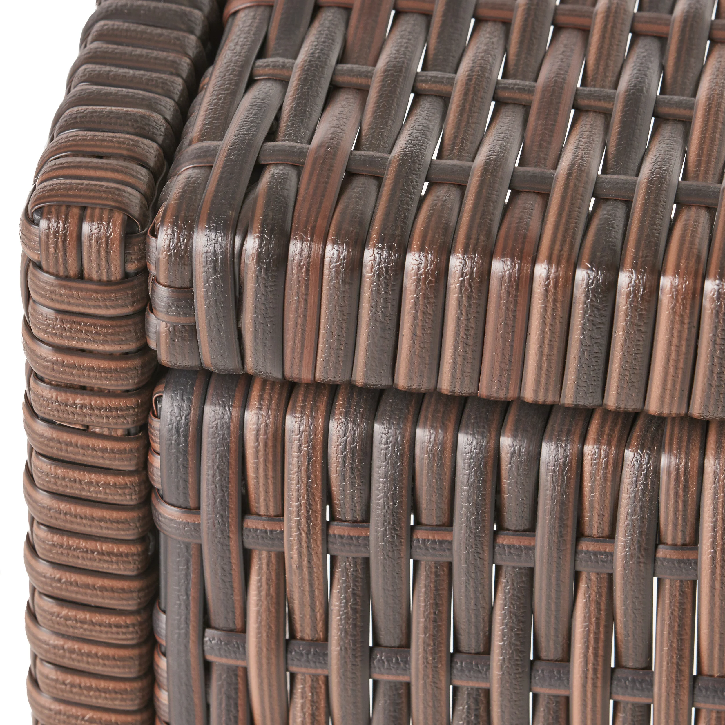 Modern Multi-Brown Wicker Chaise Lounge Set with C-Shaped End Table - furnishings