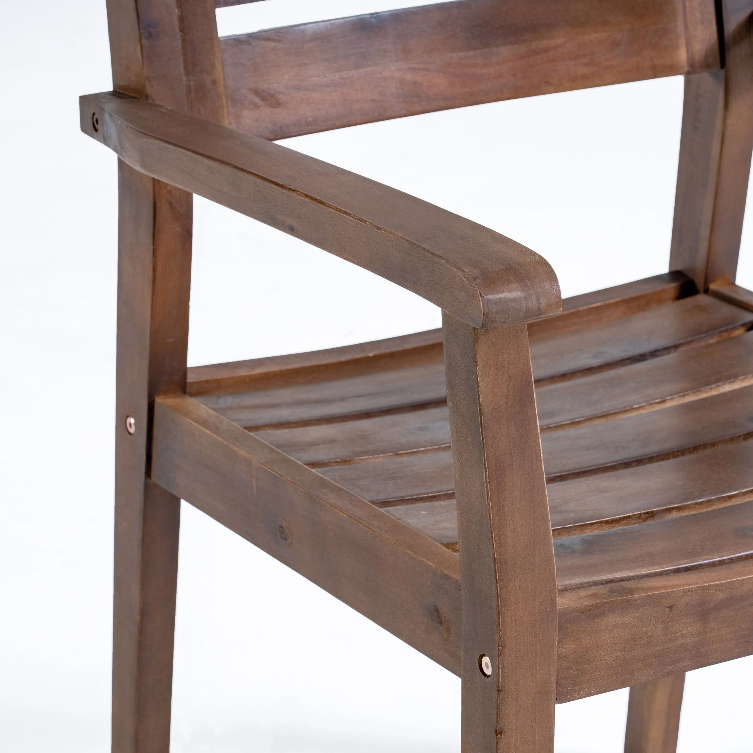 Stanford Outdoor Rustic Slat Acacia Wood Dining Chairs (Set of 2) - furnishings
