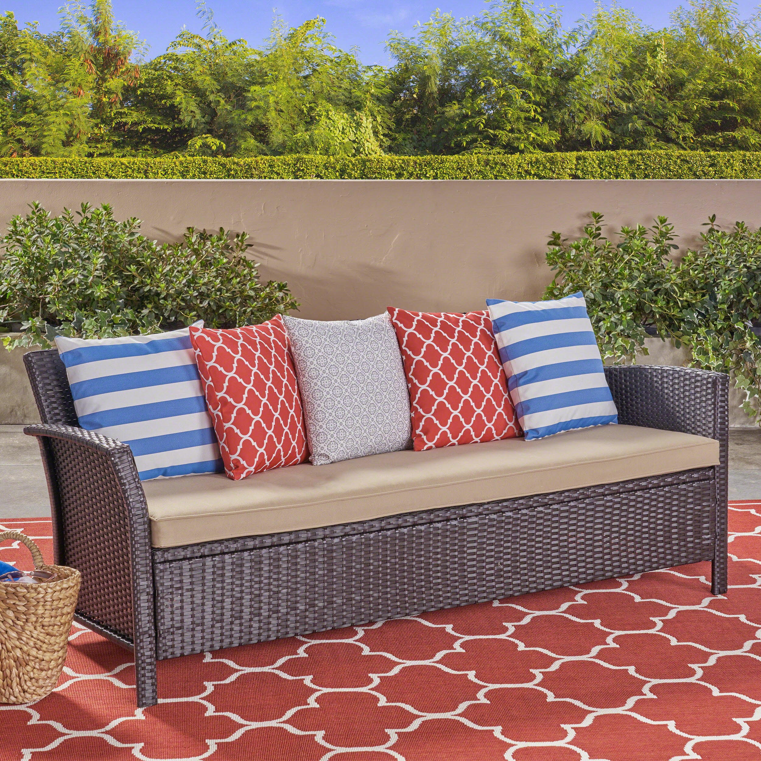 Auguste Outdoor Wicker 3 Seater Sofa - furnishings