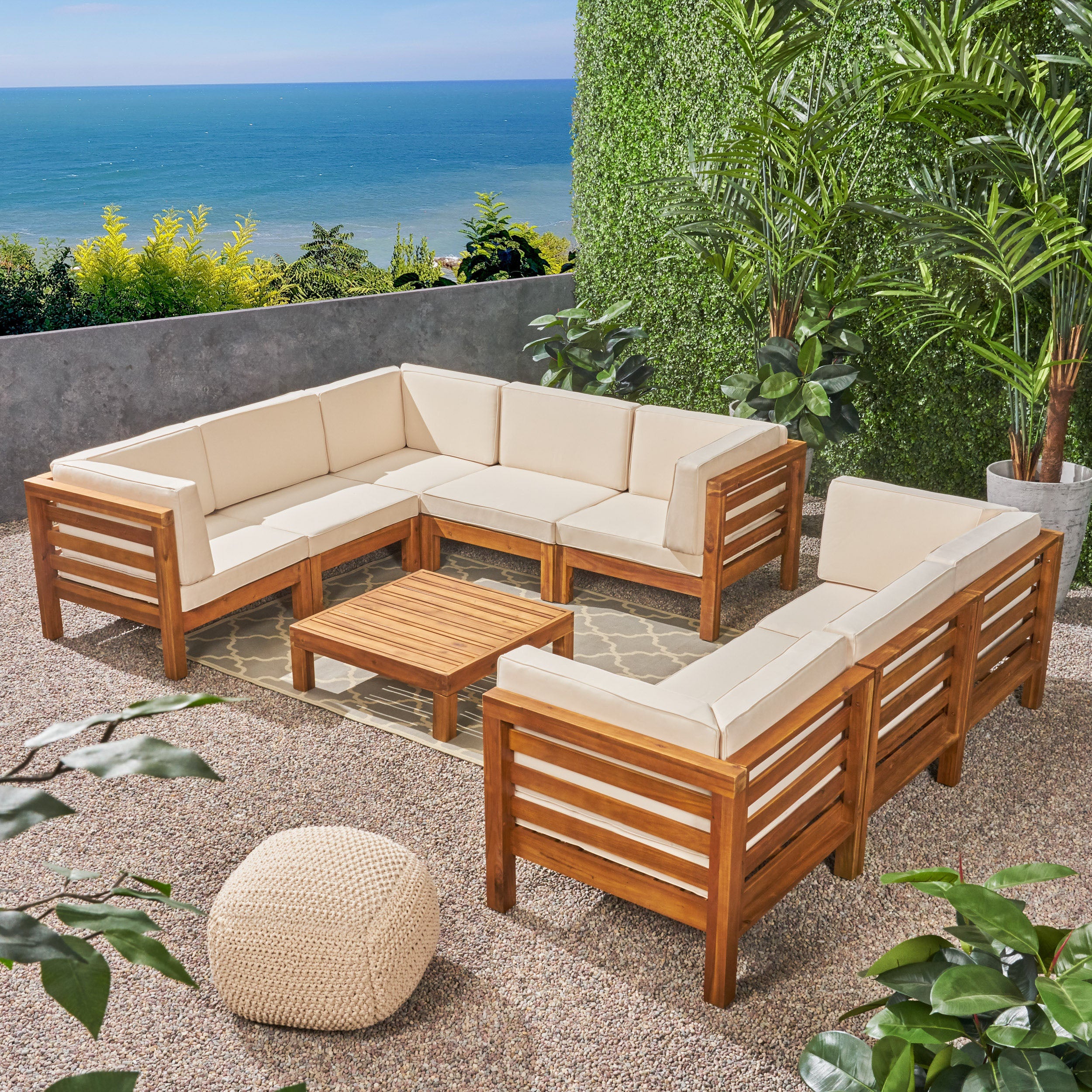 Ravello Outdoor Sectional Sofa Set with Coffee Table - furnishings