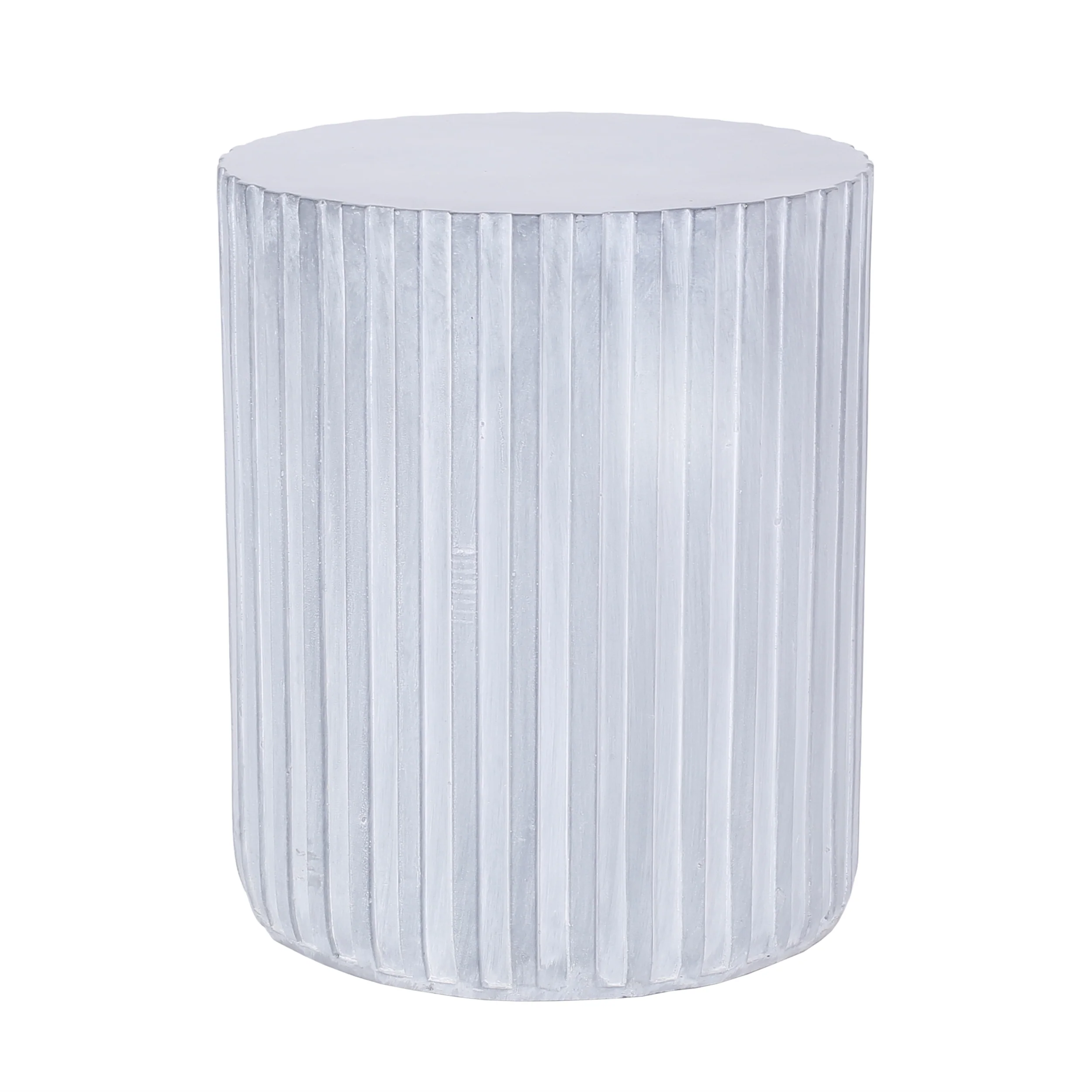 Abney Outdoor Lightweight Concrete Side Table, Gray Blue - furnishings