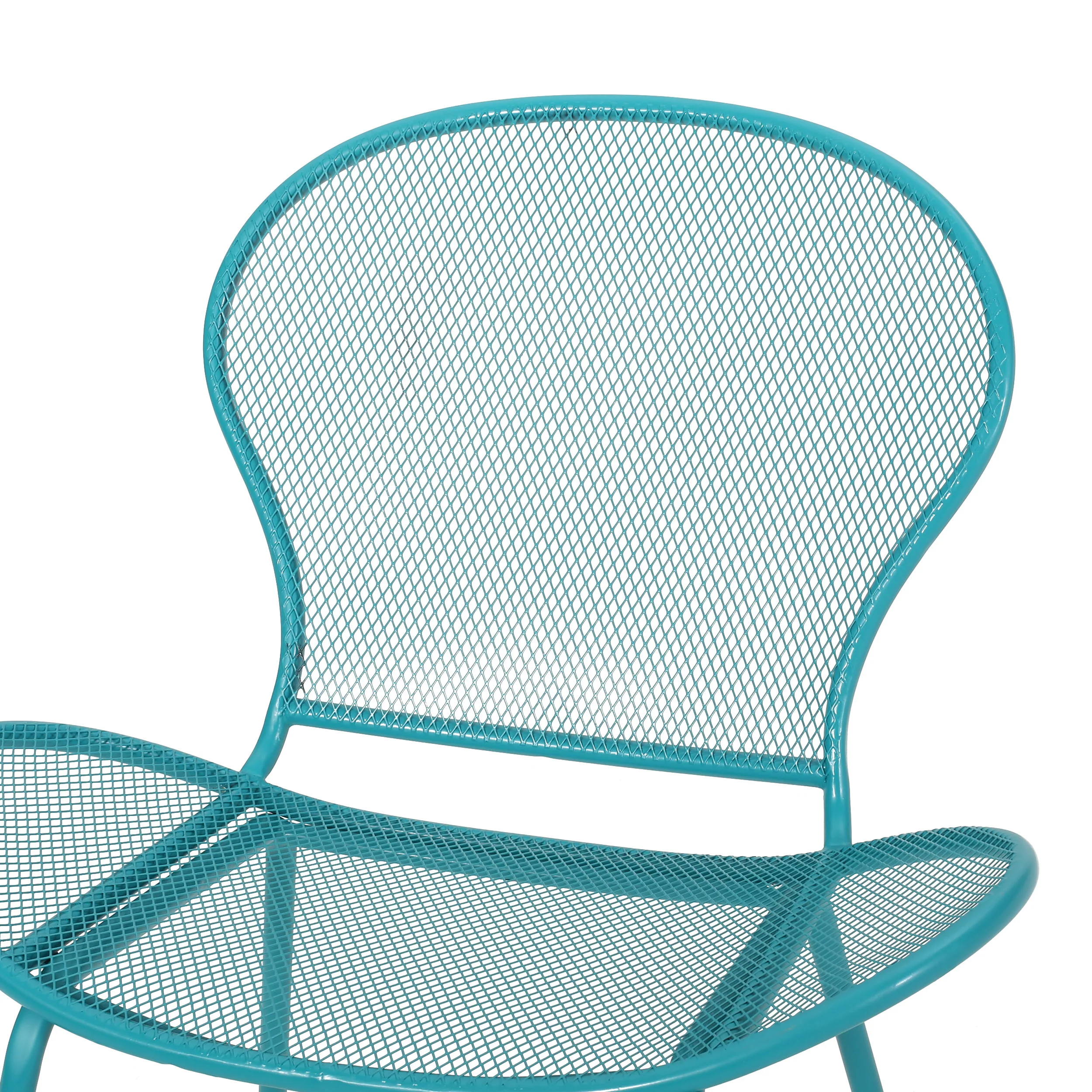 Tristian Modern Outdoor 2 Seater Iron Chat Set with Side Table - furnishings