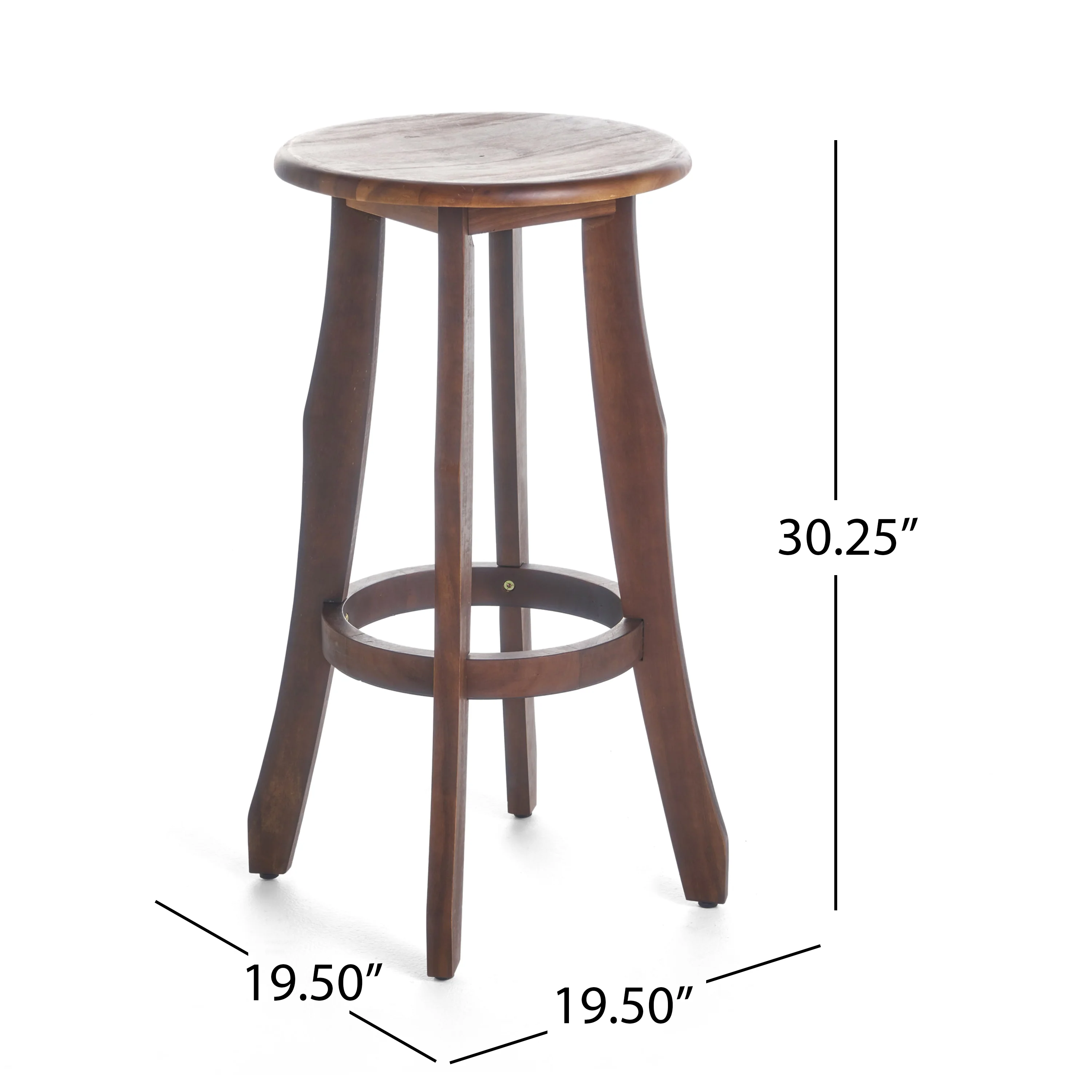Primrose 30-Inch Outdoor Dark Brown Finished Acacia Wood Barstools - furnishings
