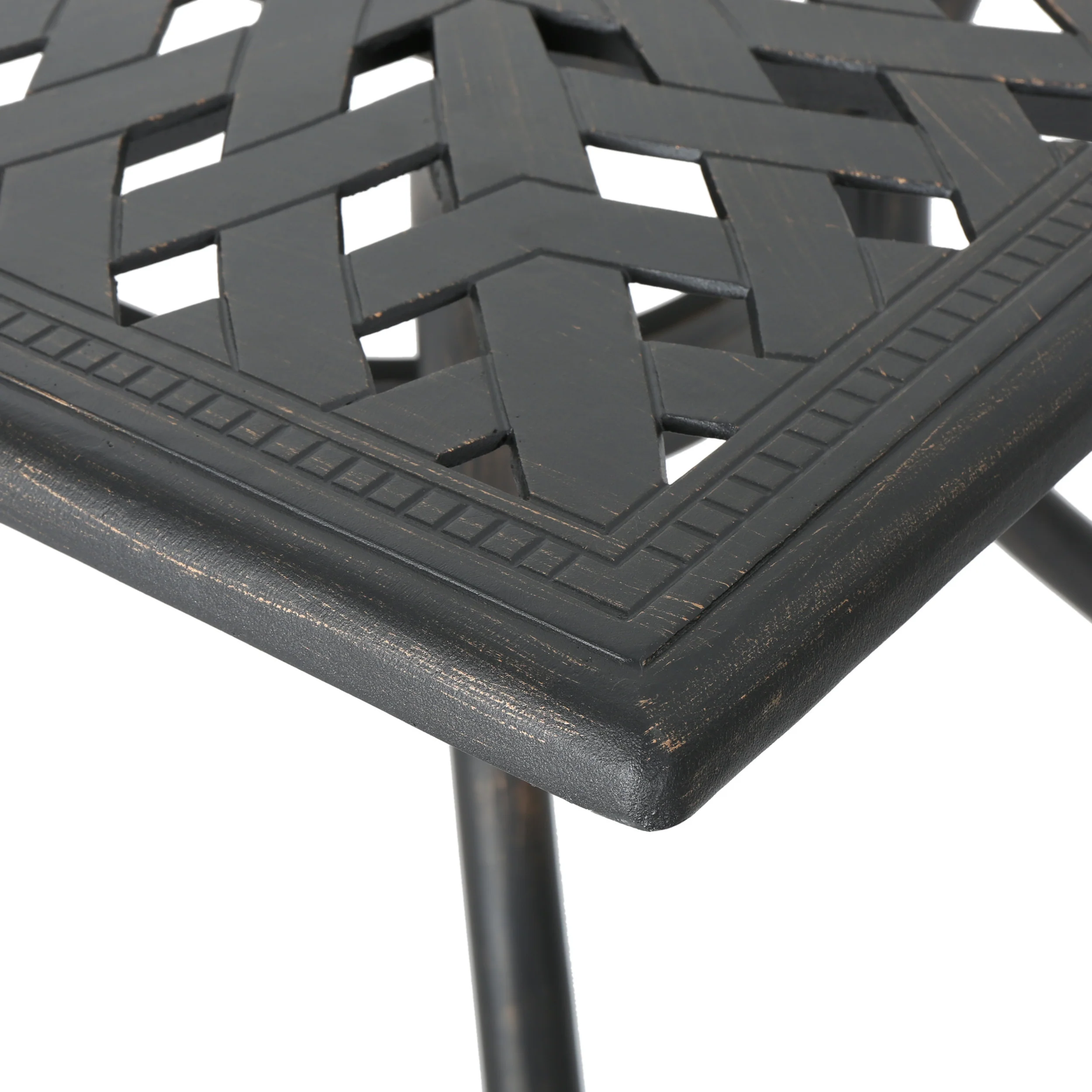 Carlton Outdoor Patina Copper Cast Aluminum Dining Table - furnishings