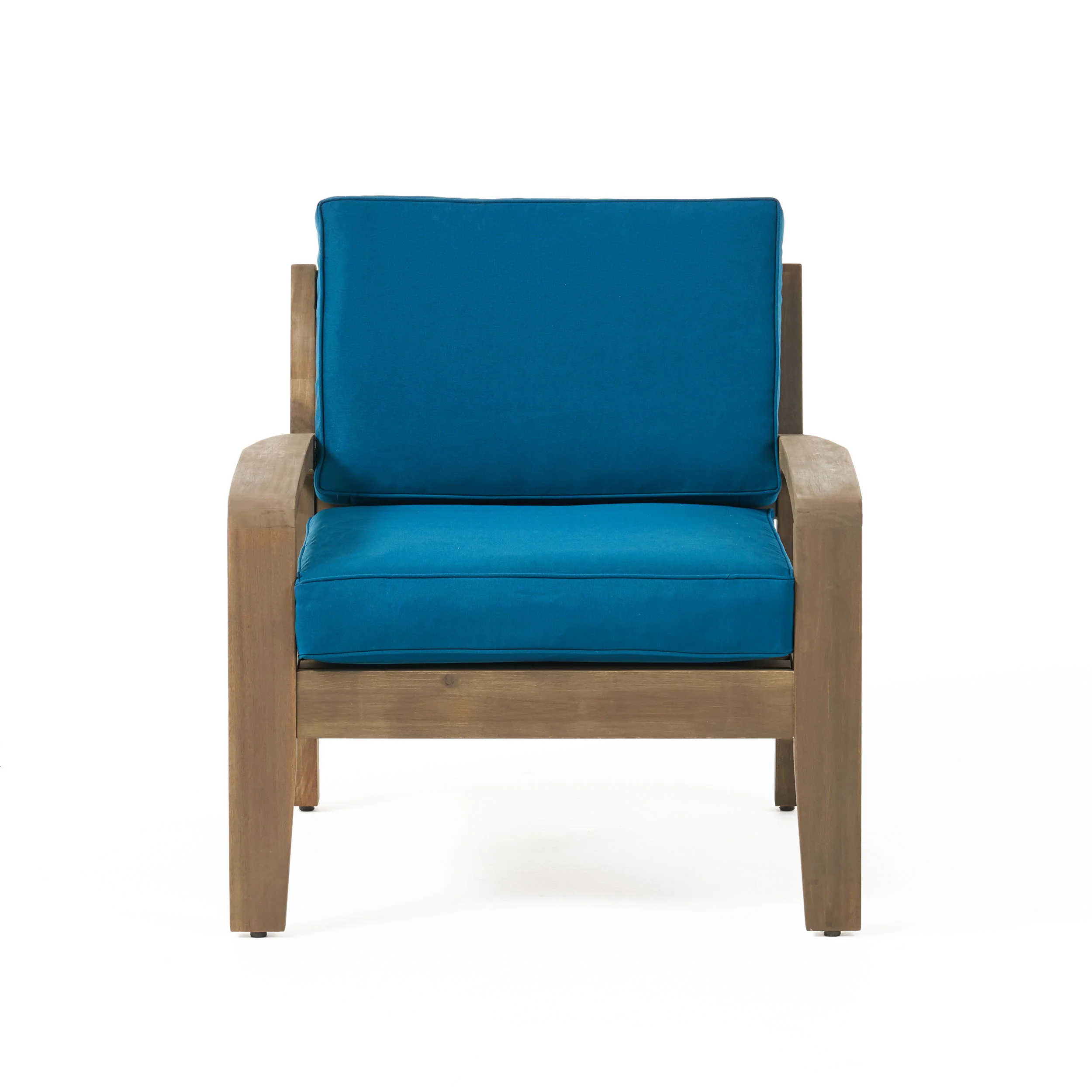 Parma Outdoor Acacia Wood Club Chairs with Cushions (Set of 4) - furnishings