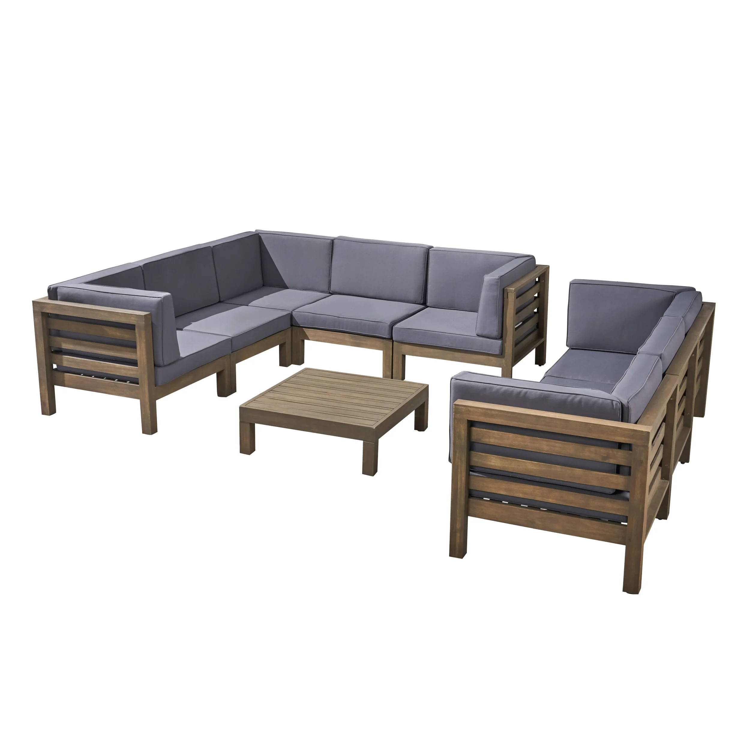 Ravello Outdoor Sectional Sofa Set with Coffee Table - furnishings