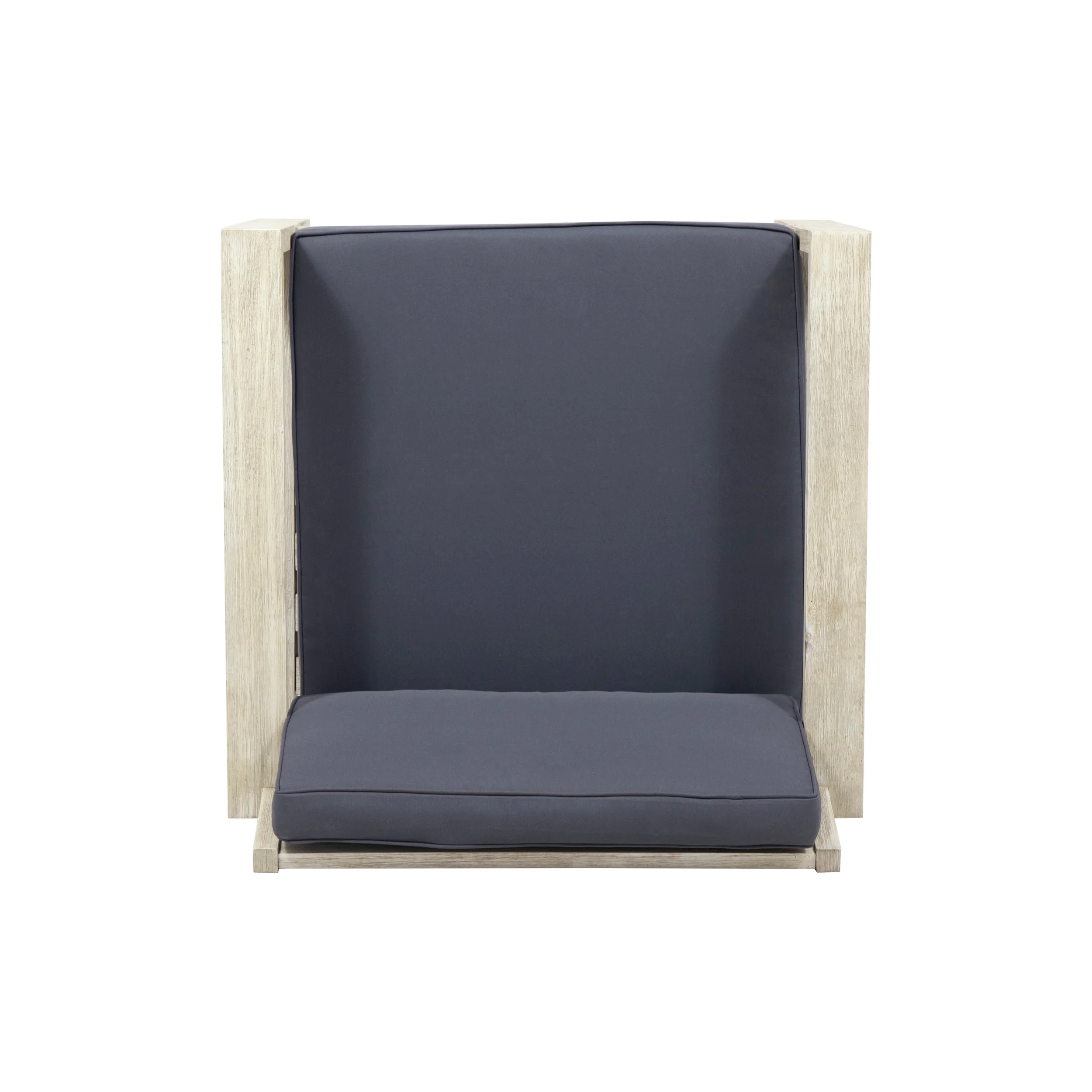 Ben Outdoor Acacia Wood Club Chairs with Cushions (Set of 2) - furnishings