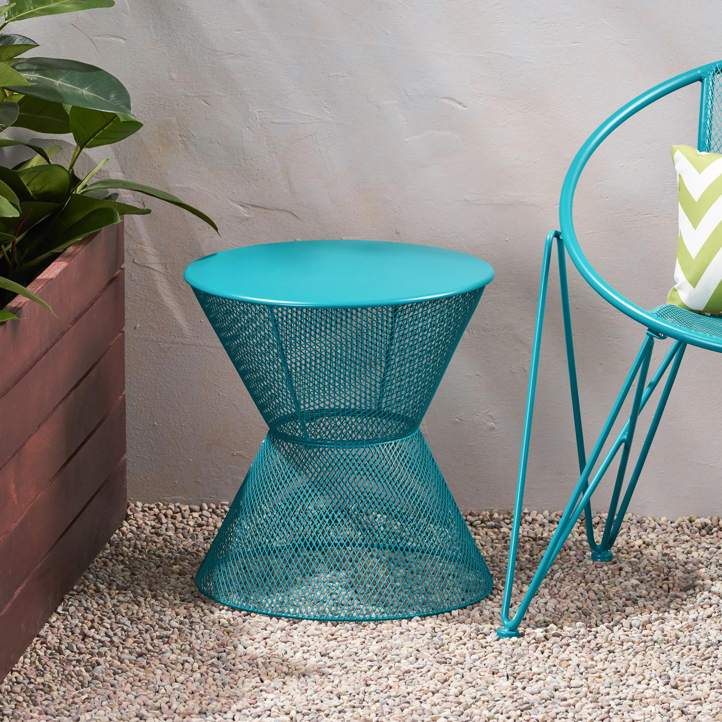 Tristian Modern Outdoor Iron Side Table - furnishings