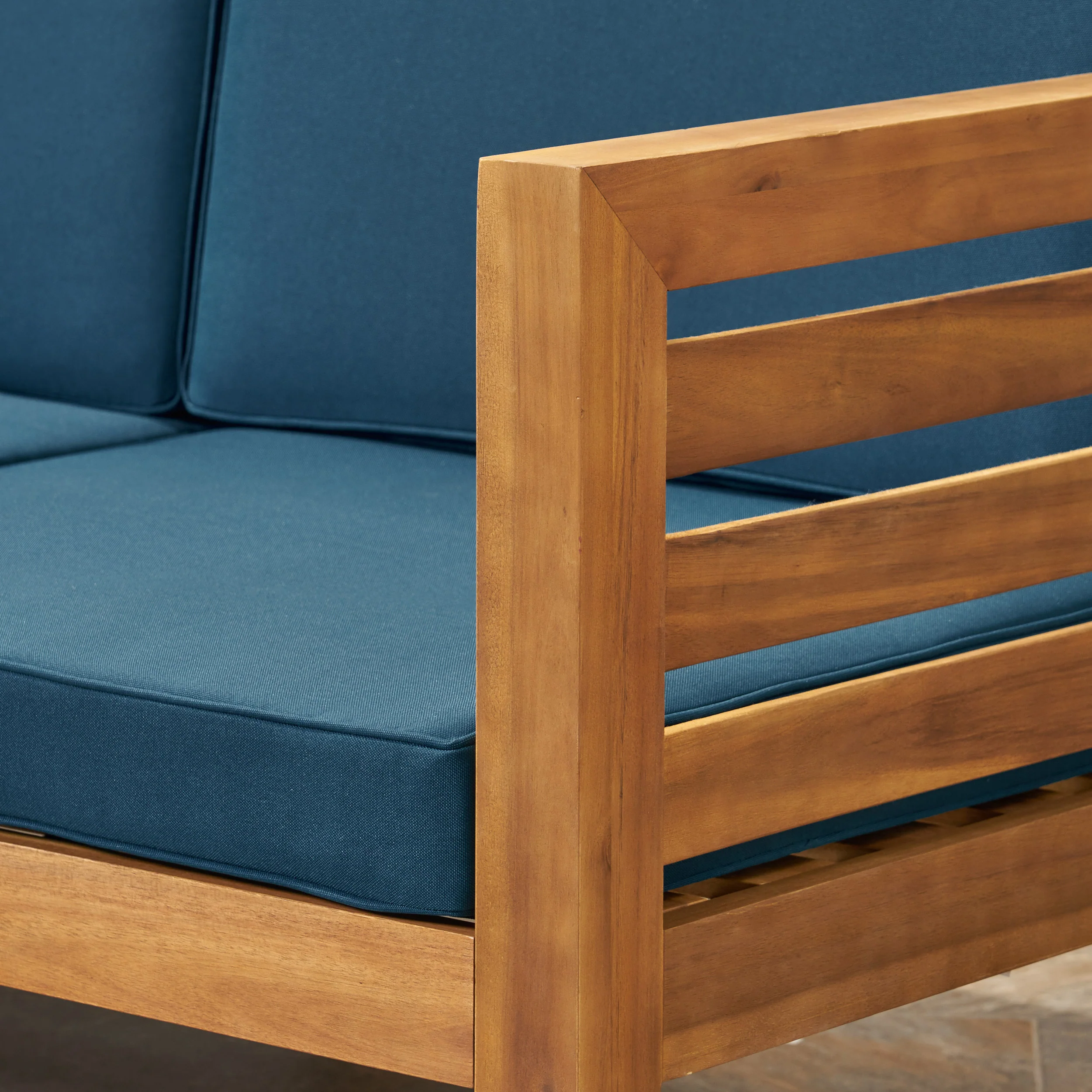 Canal Outdoor 5 Piece Acacia Wood Sofa Set - furnishings
