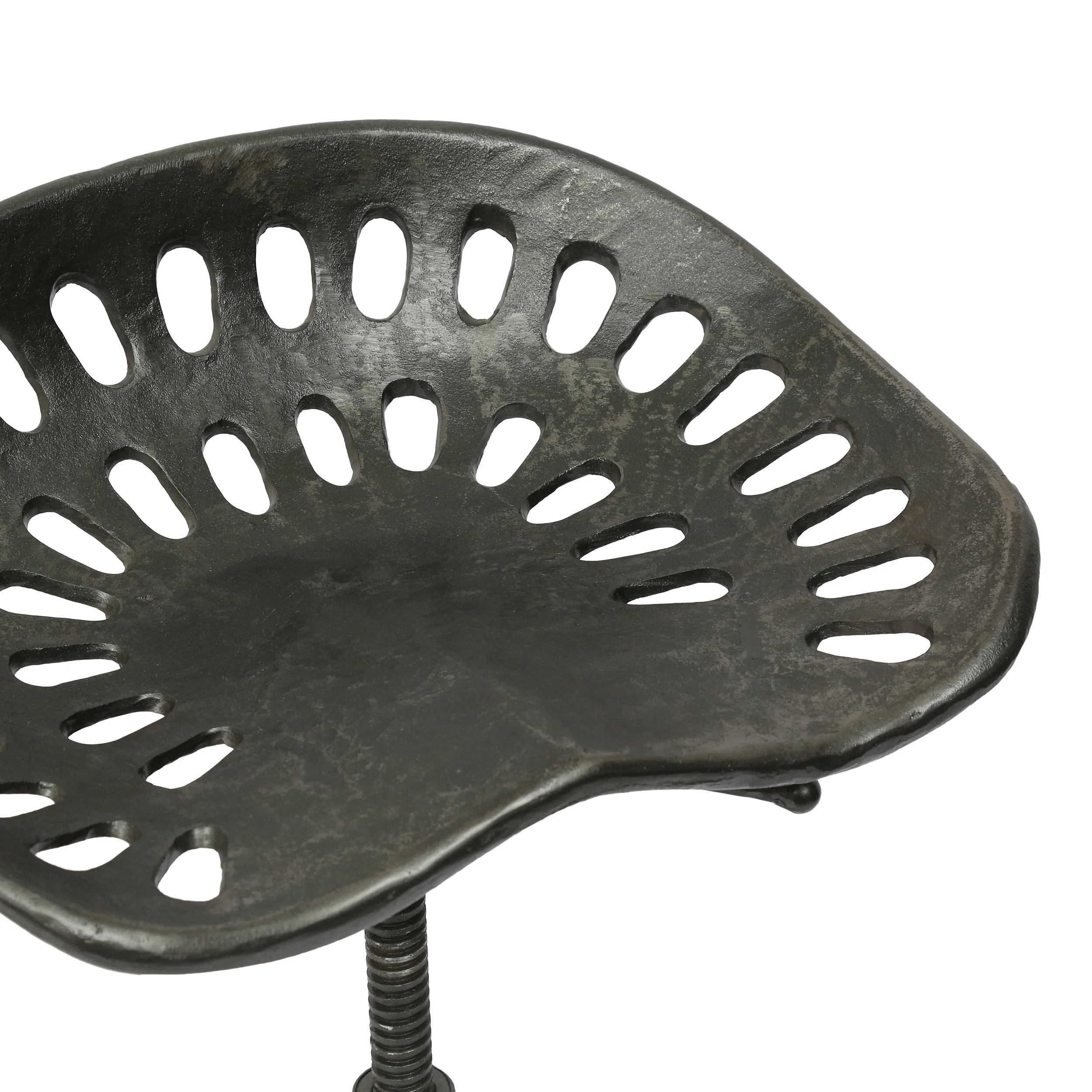 Laymon Industrial Handcrafted Cast Iron Saddle Seat Barstool - furnishings