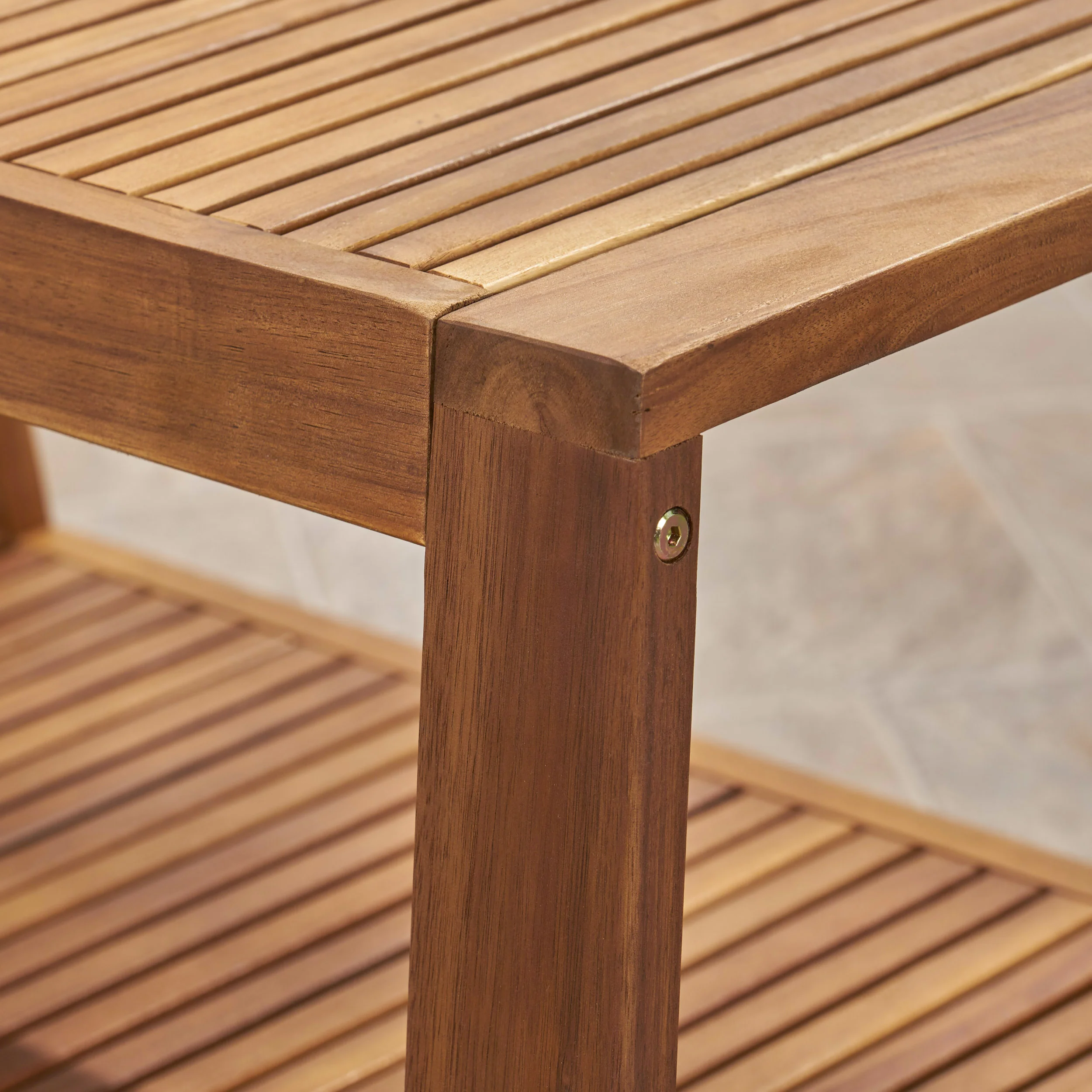 Parma Outdoor Acacia Wood Loveseat and Coffee Table Set with Sunbrella Cushions - furnishings