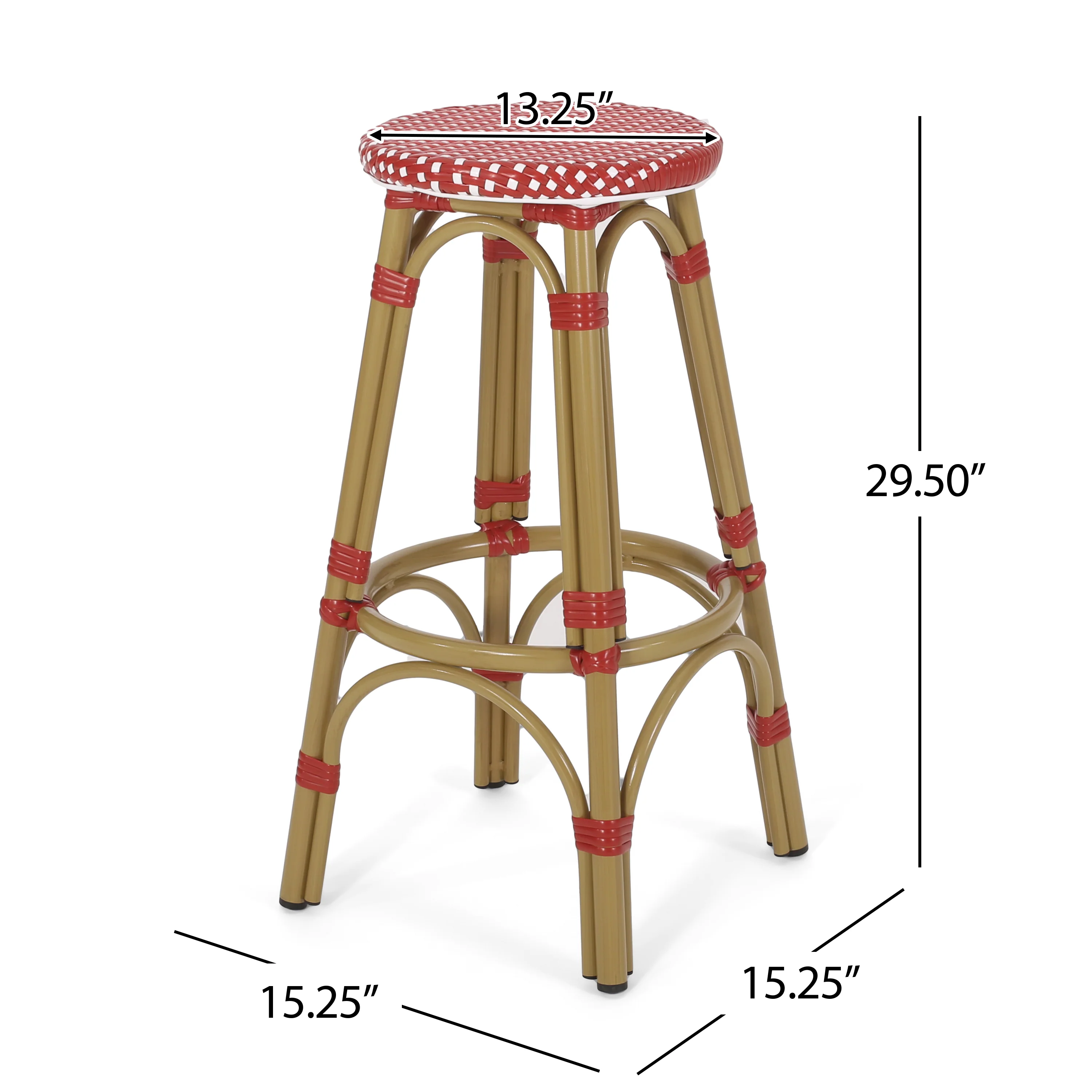 Dohney Outdoor French Aluminum 29.5 Inch Barstools, Set of 2 - furnishings