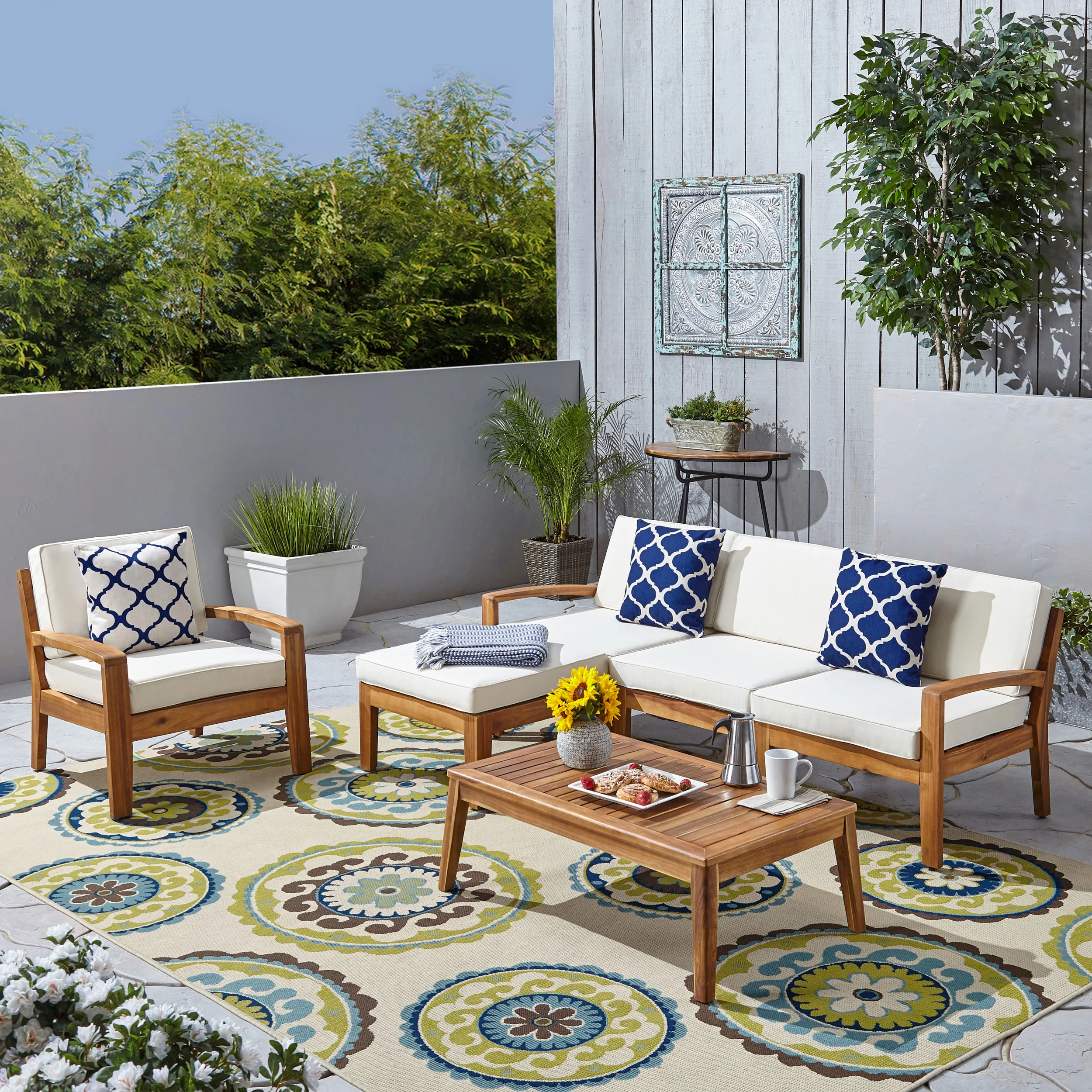 Parma 4-Seater Sectional Sofa Set For Patio with Club Chair - furnishings
