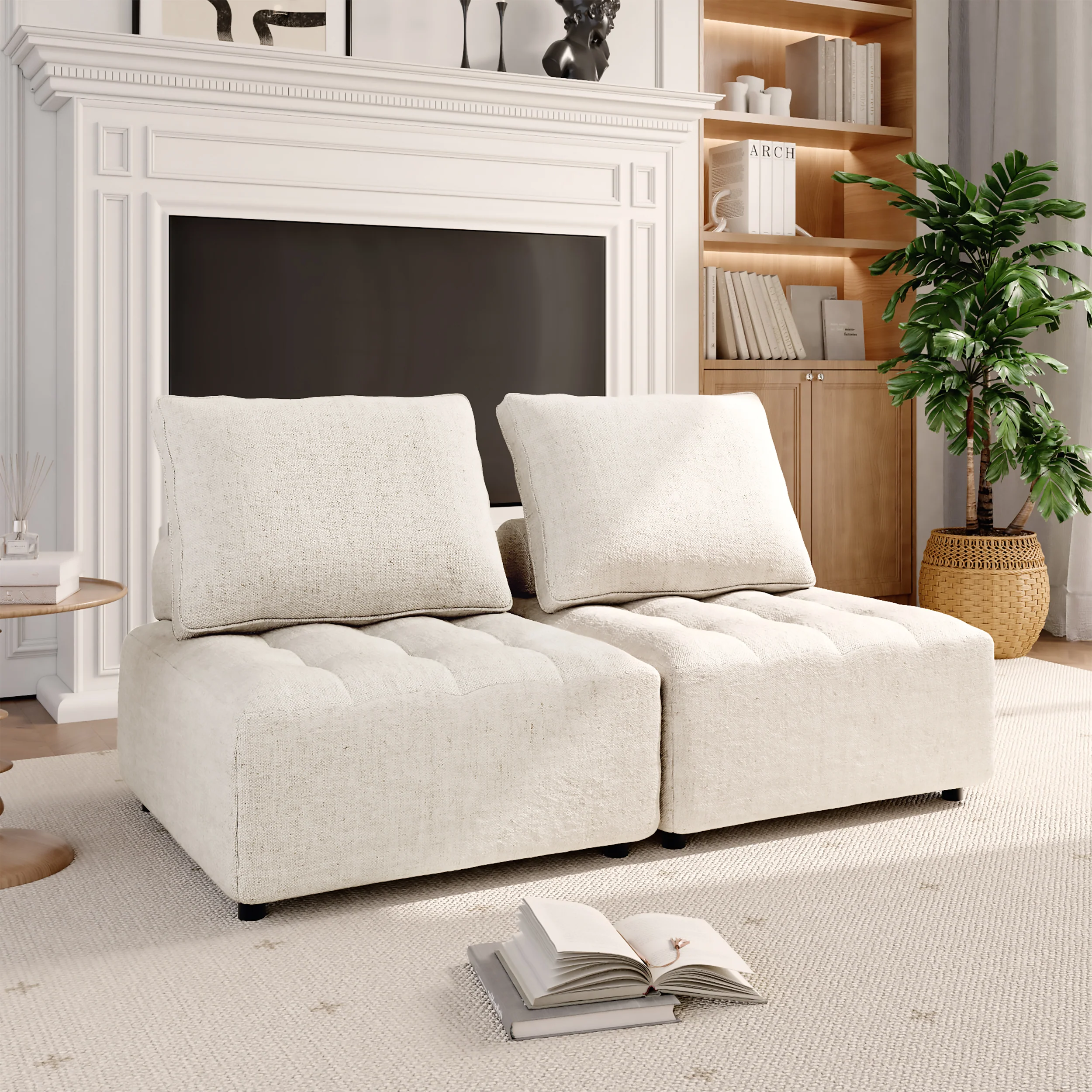 Premium Outdoor Modular Sofa with Aluminum Frame, Removable Cushions & Waterproof Cover - furnishings