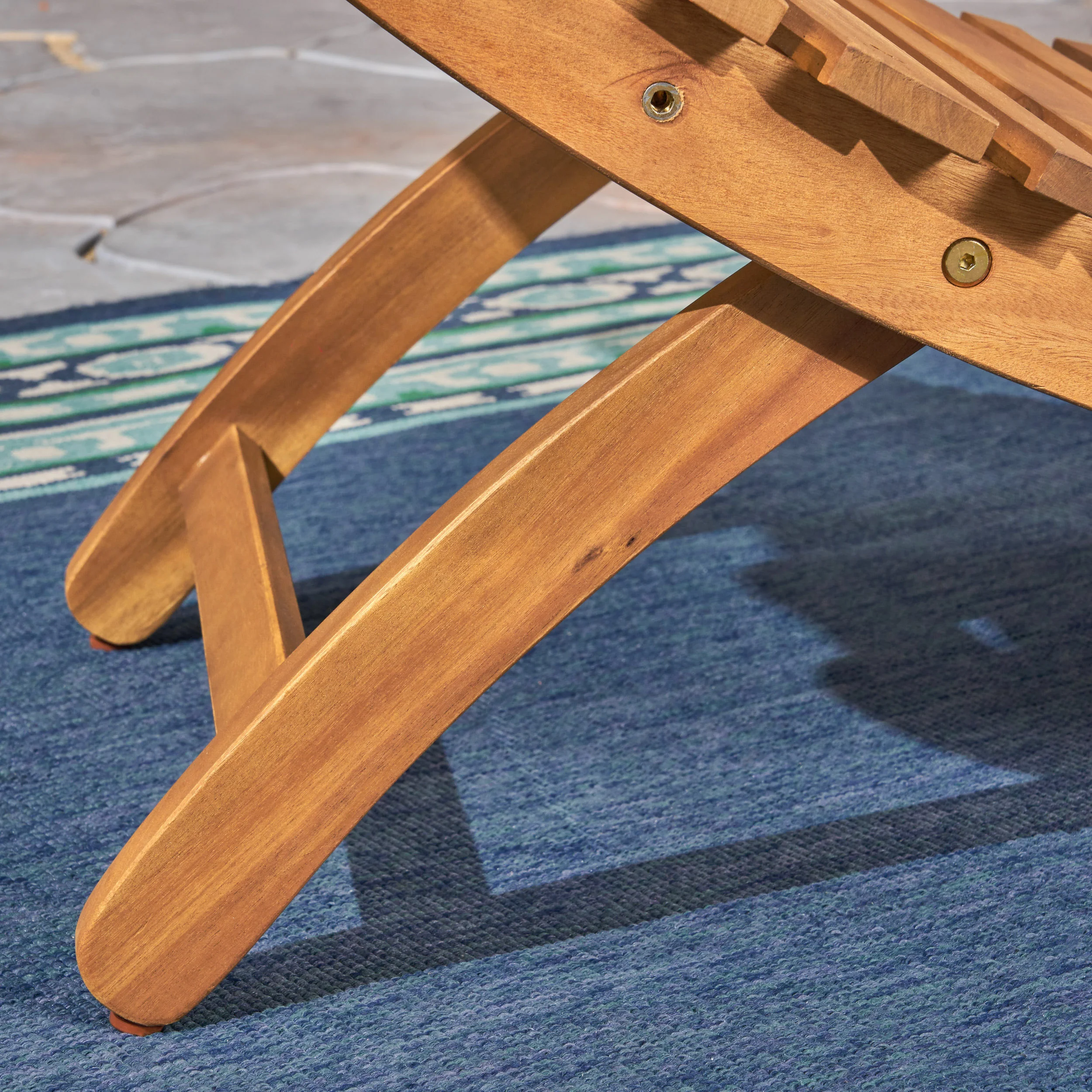 Lisbon Outdoor Wood Folding & Portable Chaise Lounge - furnishings