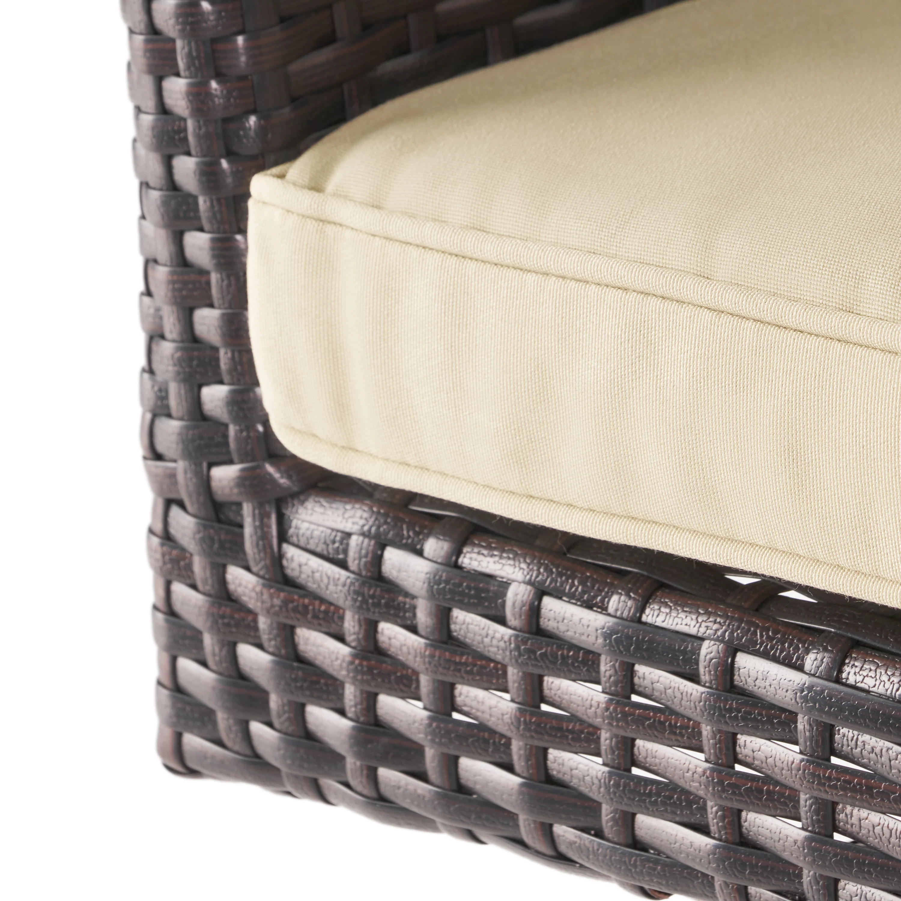 Royer Modern Outdoor Multi-Brown Wicker Swivel Barstool with Tapered Legs - furnishings