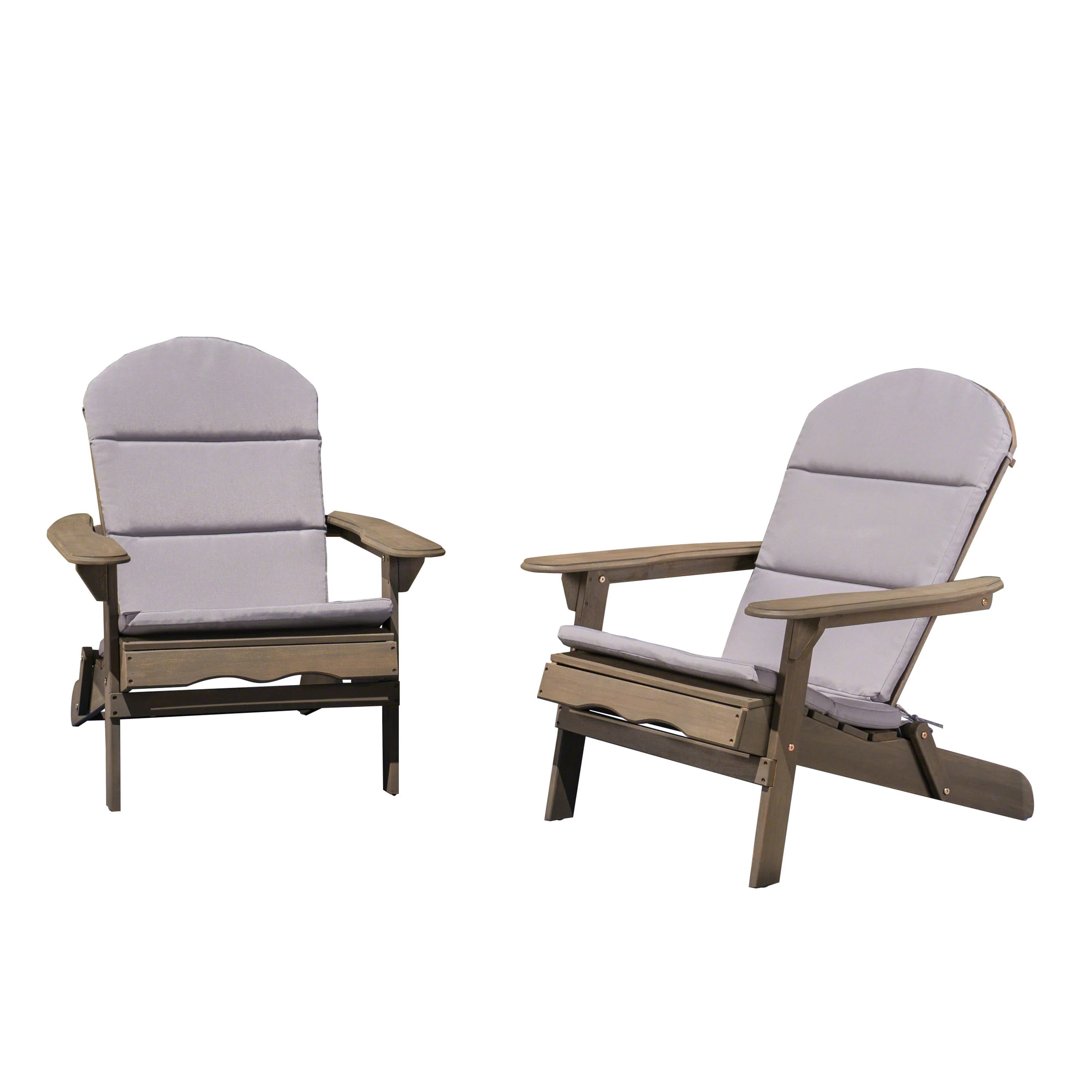 Amenda Outdoor Acacia Wood Folding Adirondack Chairs with Cushions - furnishings