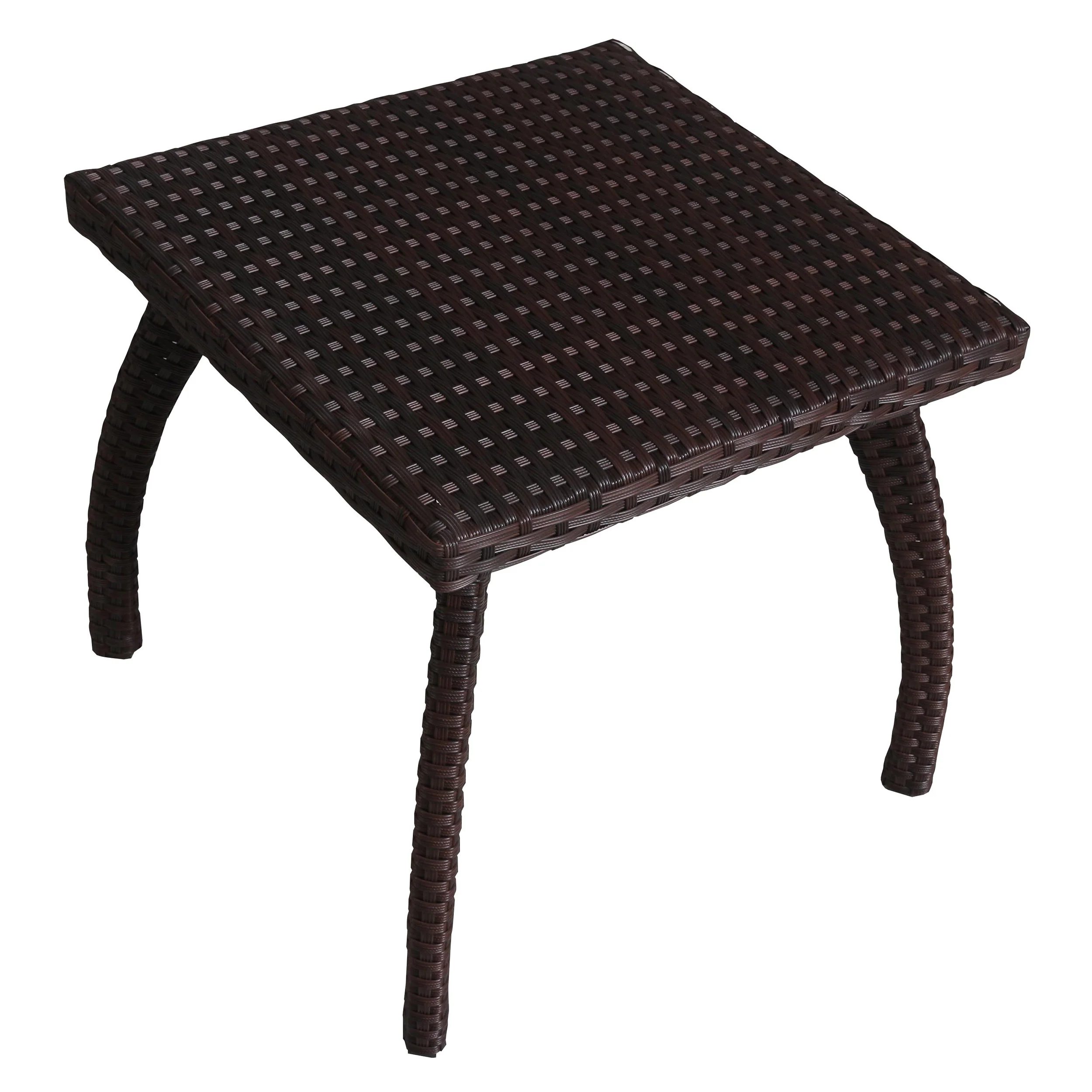 Woodridge Outdoor Brown Wicker Side Table - furnishings