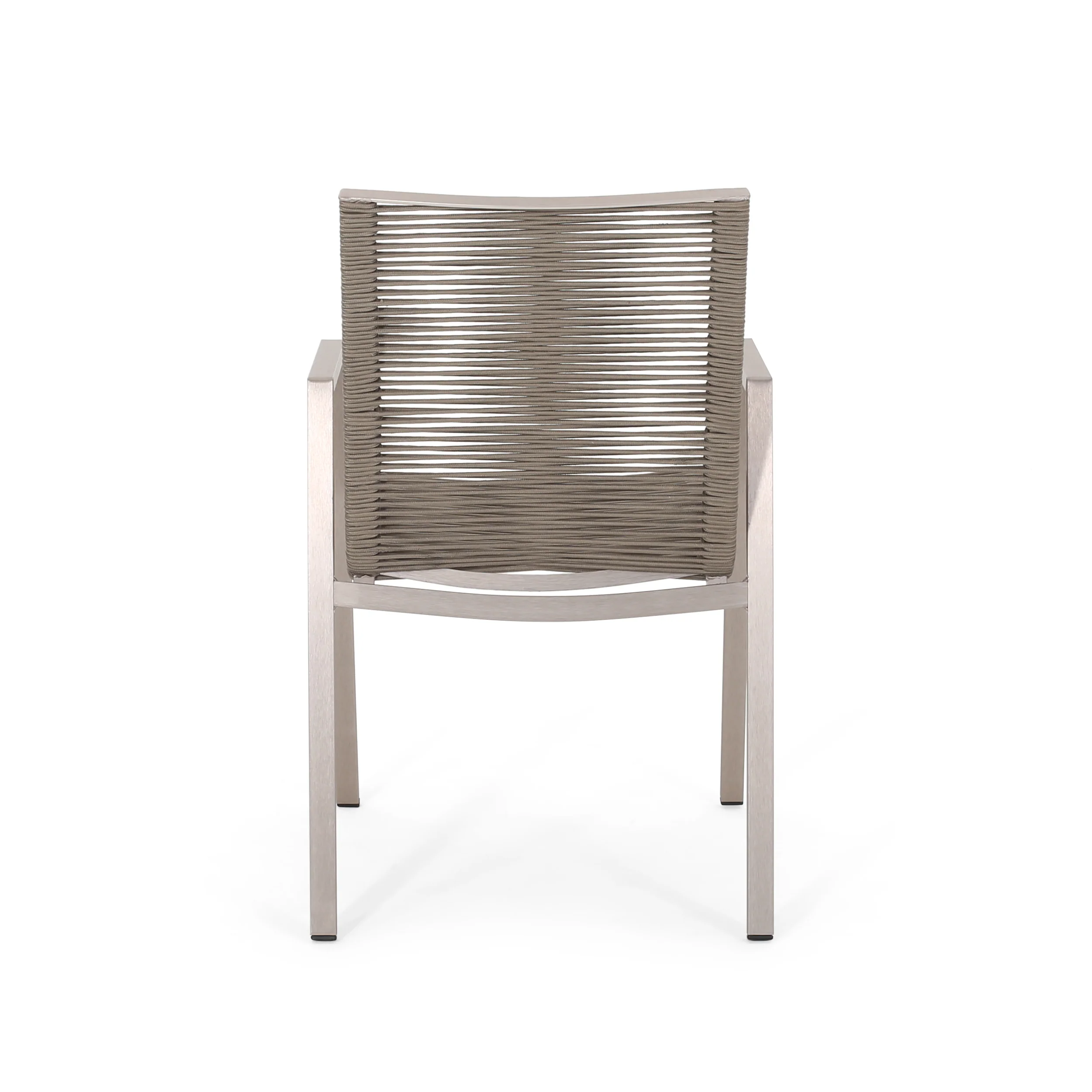 Kalli Outdoor Modern Aluminum Dining Chair with Rope Seat (Set of 2) - furnishings