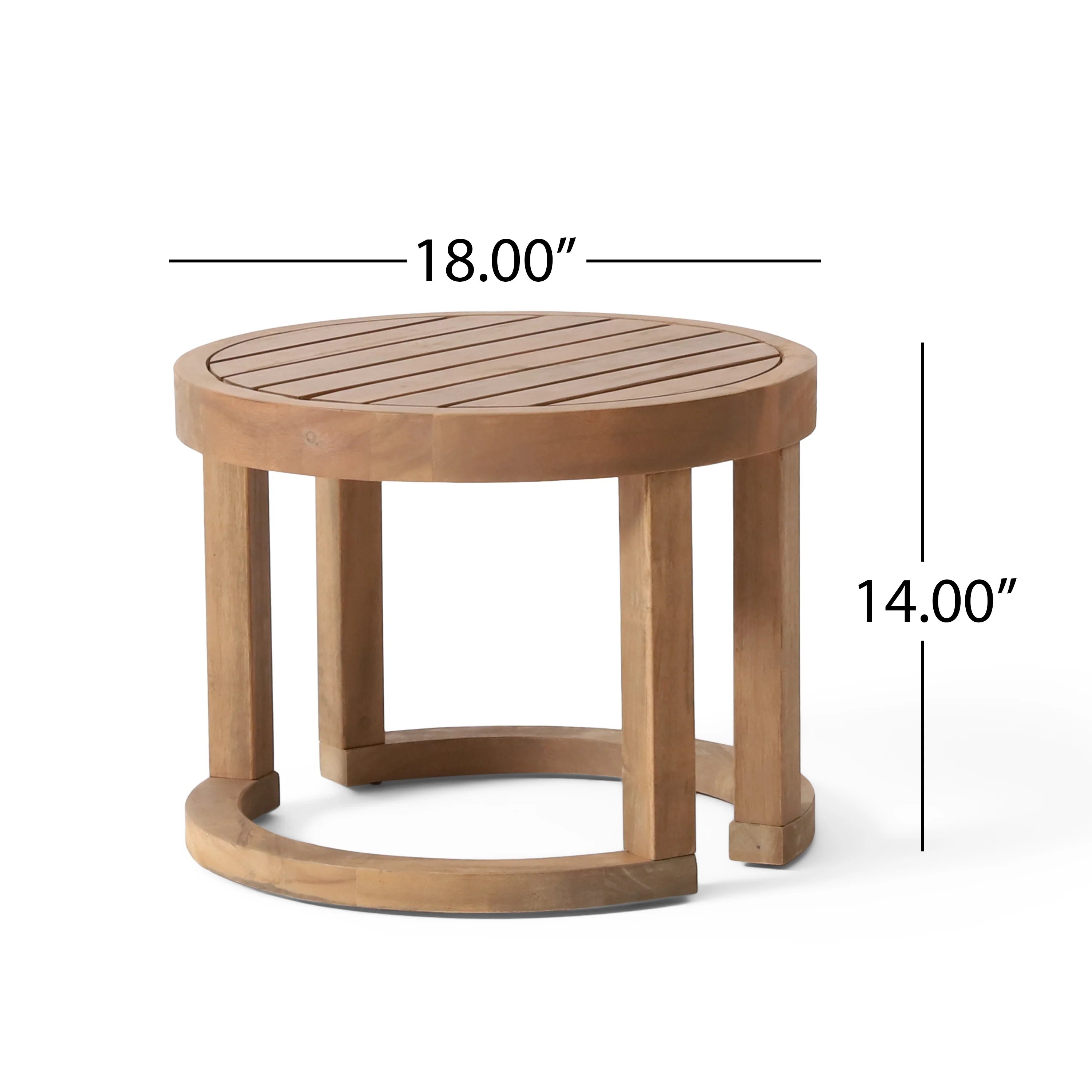 Aston Outdoor Acacia Wood Side Table, Brown Wash - furnishings