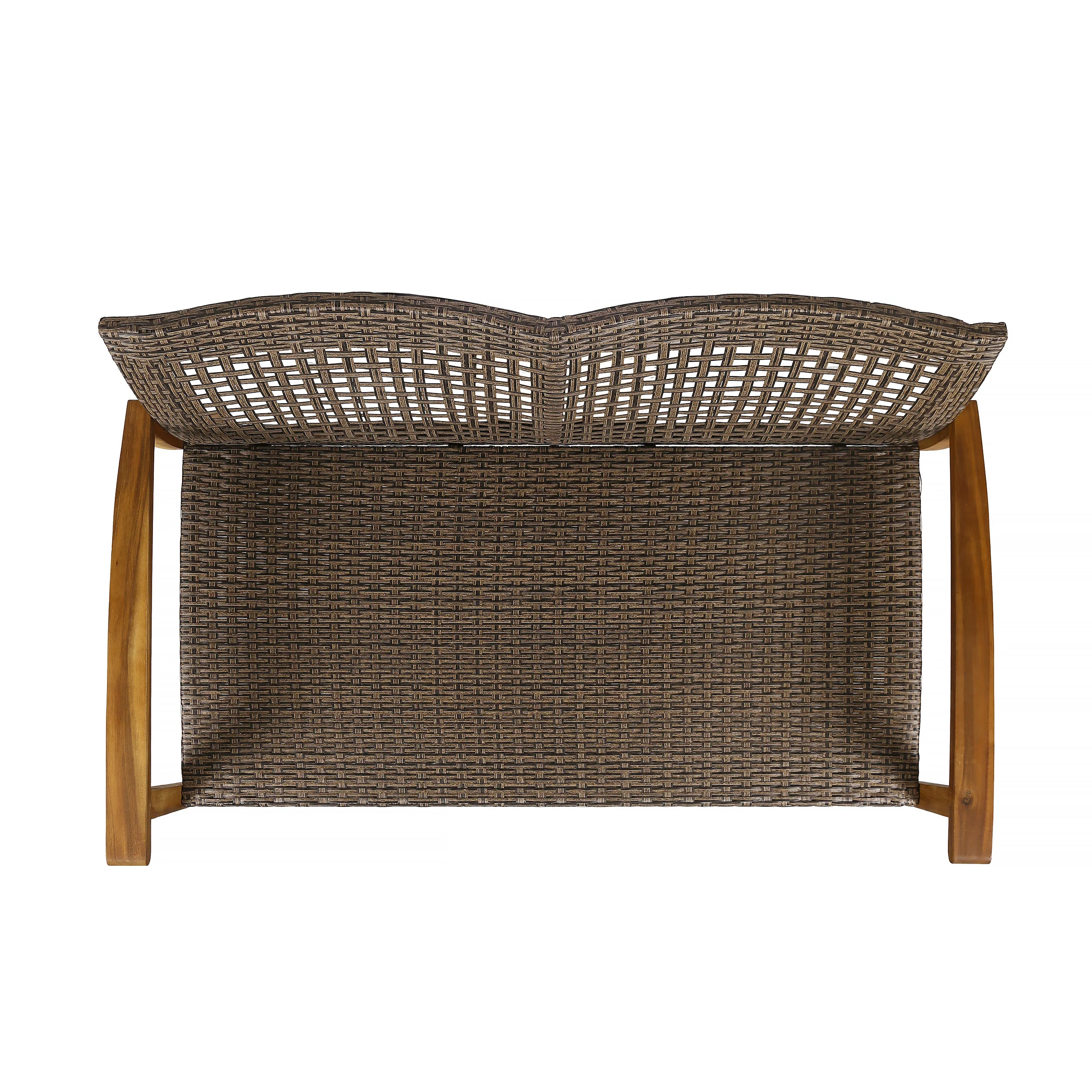 Tabby Outdoor 6 Piece Wood and Wicker Chat Set with Fire Pit - furnishings