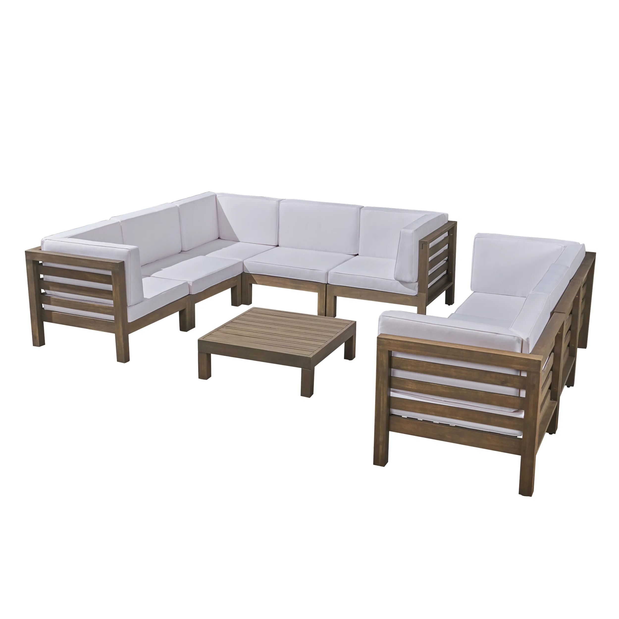 Ravello Outdoor Sectional Sofa Set with Coffee Table - furnishings